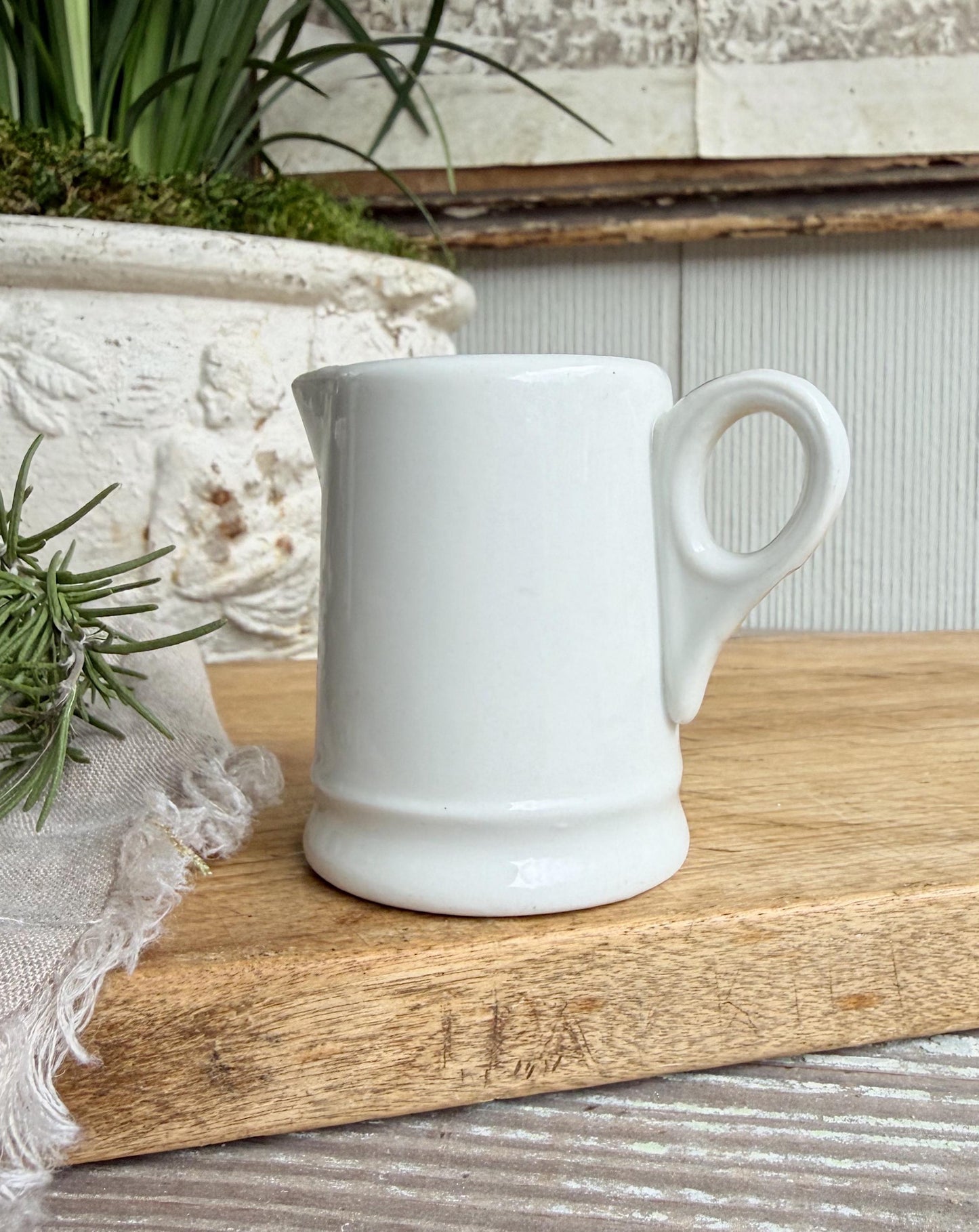 Chunky Ironstone Creamer McNicol, White Antique Pitcher, Small Milk Jug, Farmhouse Kitchen Decor