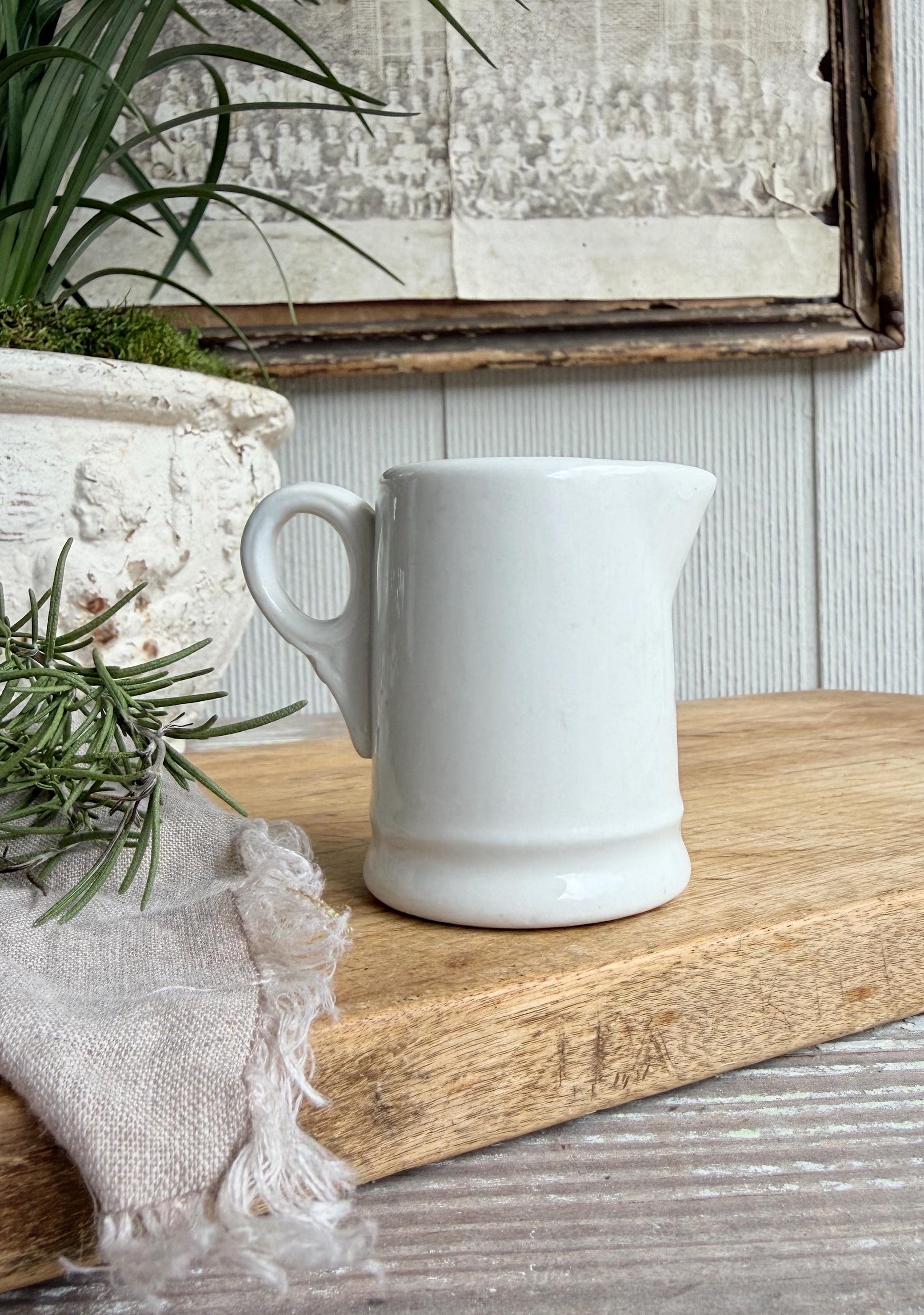 Chunky Ironstone Creamer McNicol, White Antique Pitcher, Small Milk Jug, Farmhouse Kitchen Decor