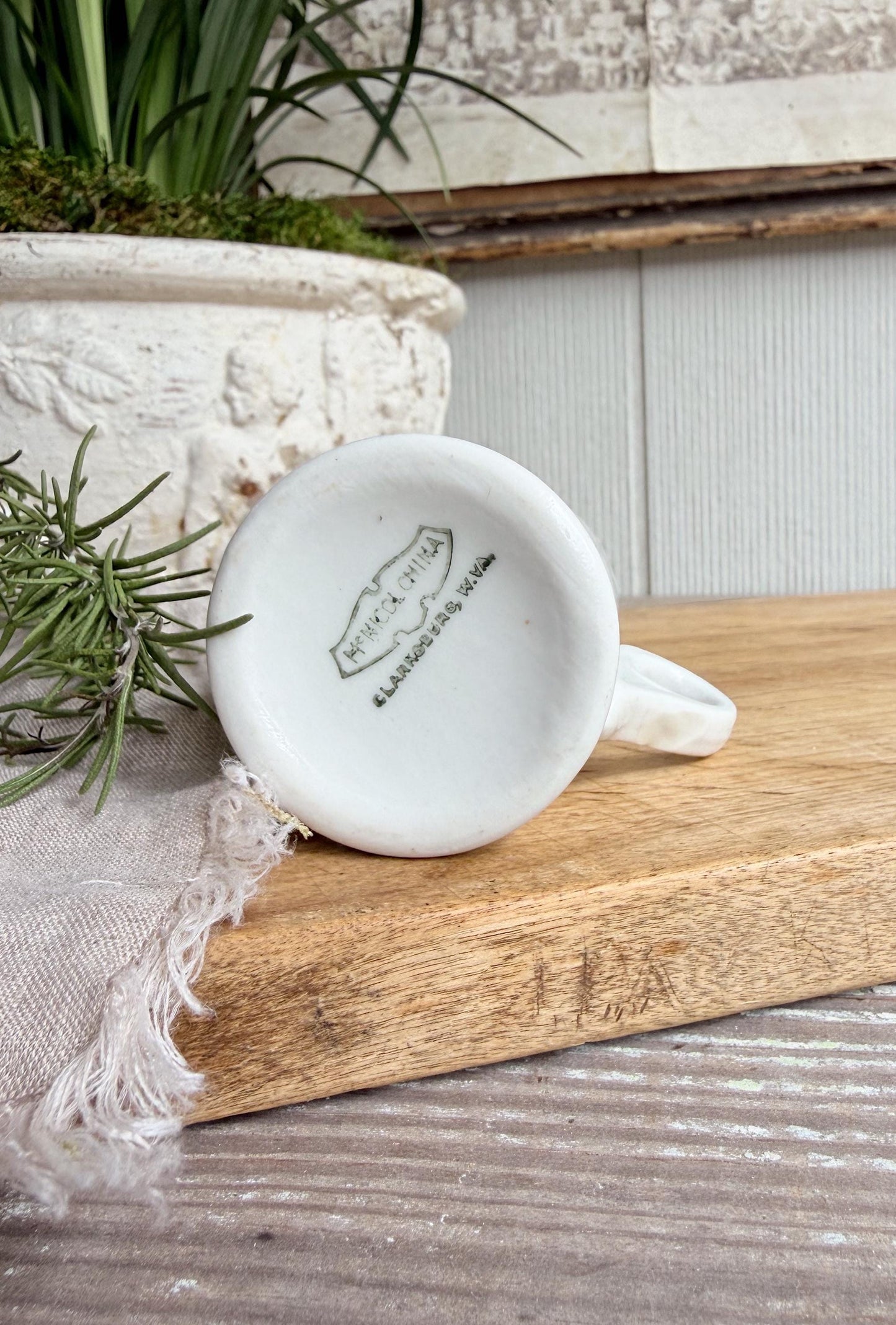 Chunky Ironstone Creamer McNicol, White Antique Pitcher, Small Milk Jug, Farmhouse Kitchen Decor