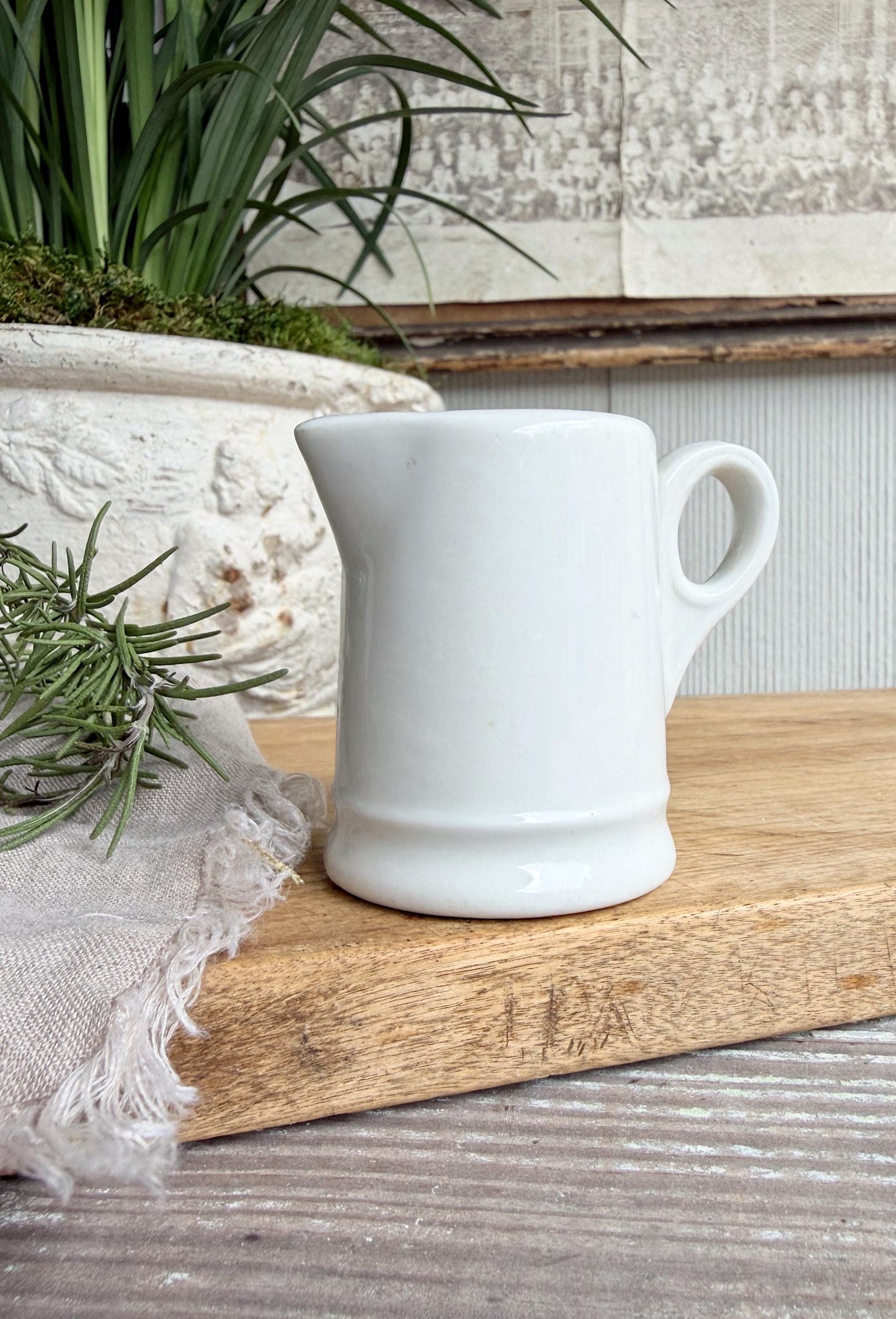 Chunky Ironstone Creamer McNicol, White Antique Pitcher, Small Milk Jug, Farmhouse Kitchen Decor