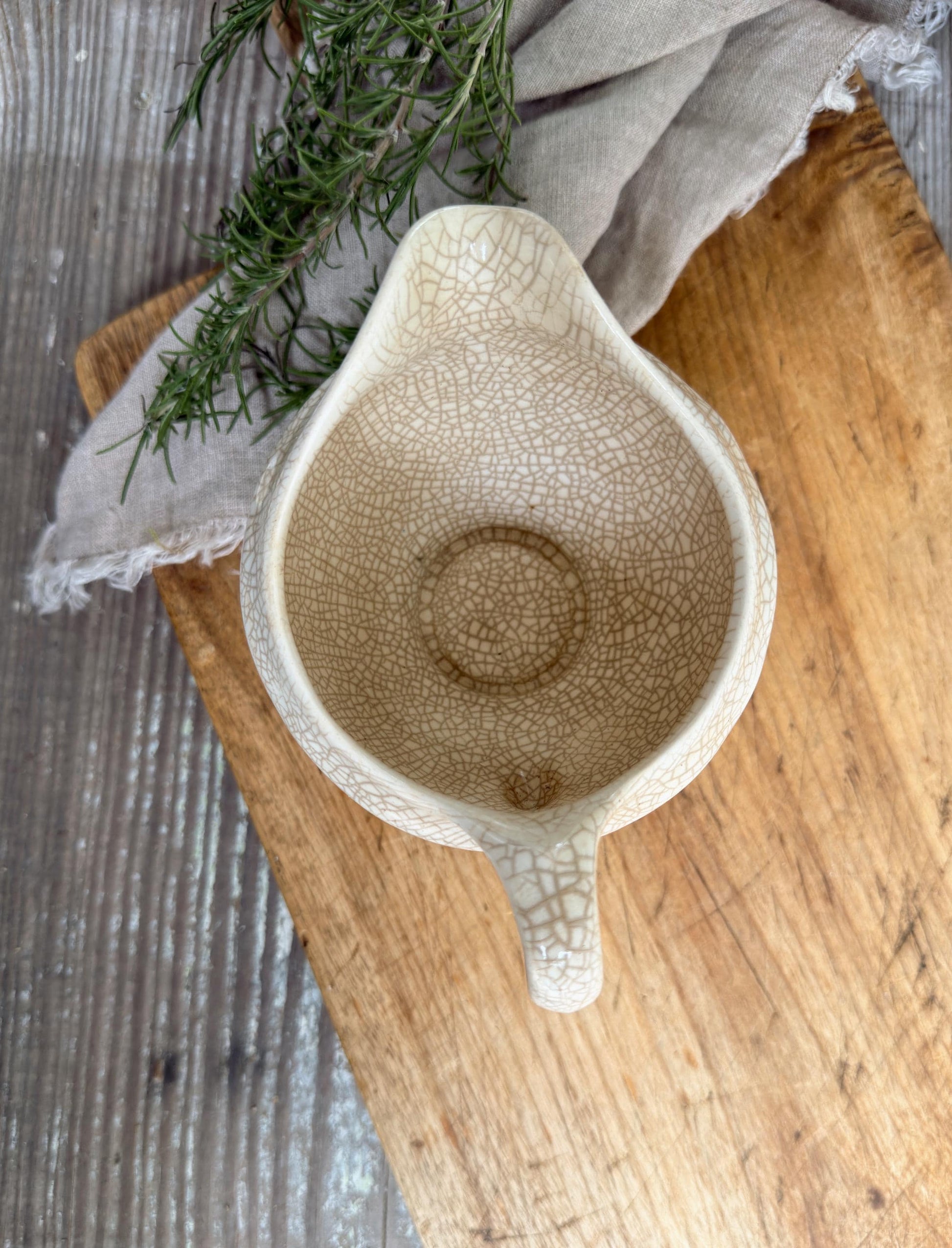 Antique White Itonstone Creamer Pitcher, Crazed , Farmhouse Kitchen Decor, Vintage Serving Piece