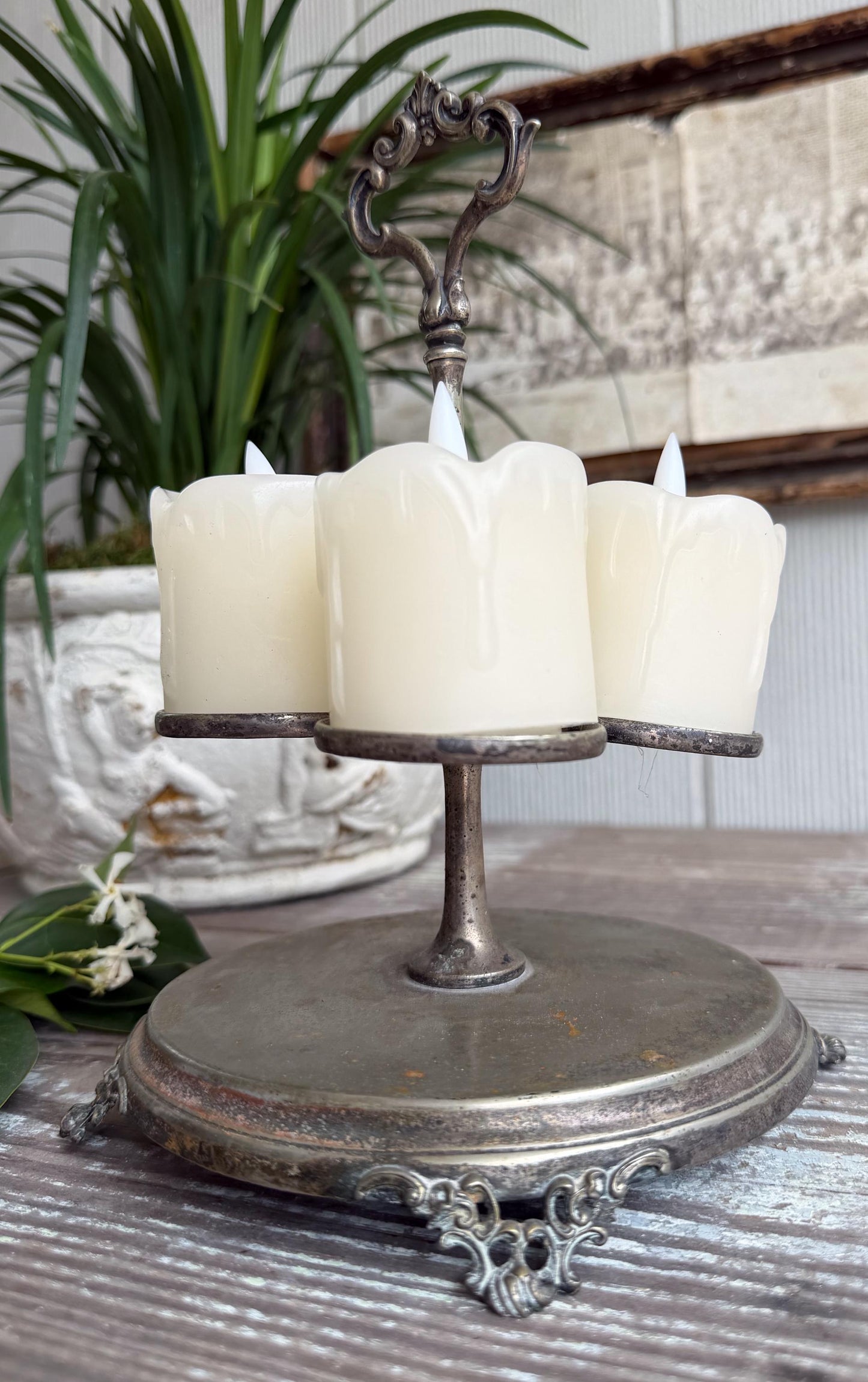 Antique Silver Cruet Stand, Victorian Table Caddy, Ornate Condiment Holder, Farmhouse Display