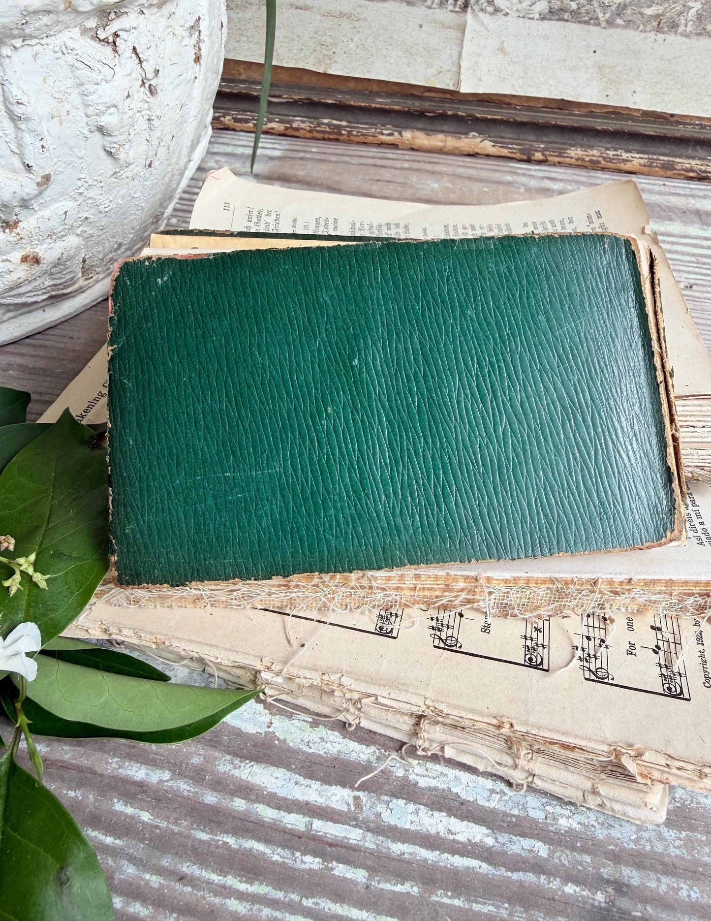 Antique GARDEN FLOWERS of SUMMER Guide Book 1917 Green Farmhouse Decor Ellen Eddy Shaw Pocket Book