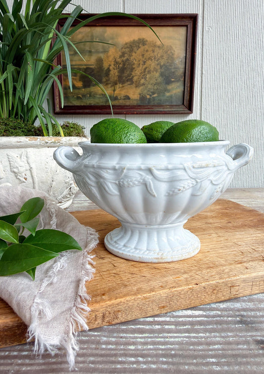 Antique Ironstone Tureen, Compote Bowl, Staffordshire England Elsmore & Forster