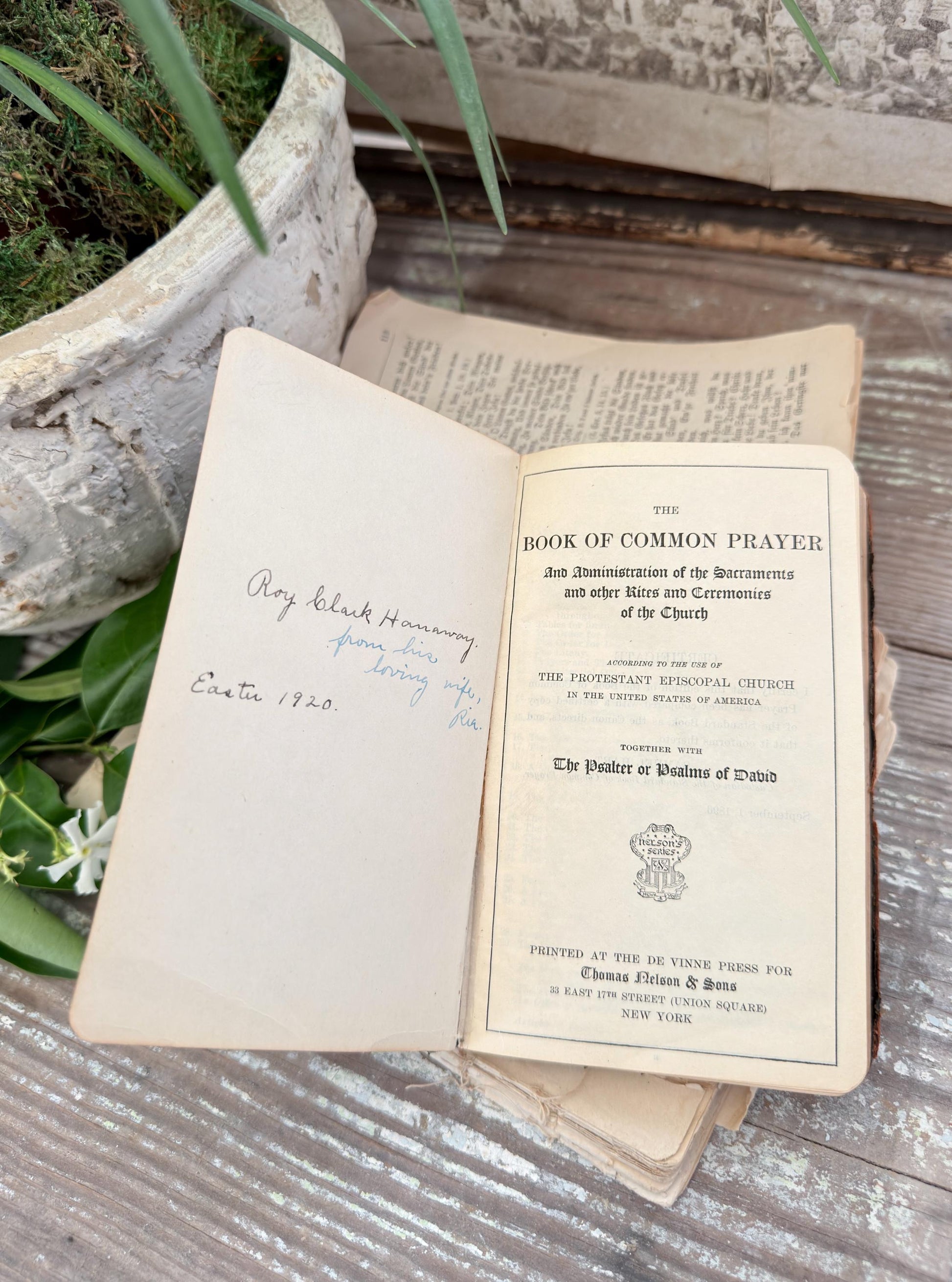 Antique 1920 Book of Common Prayer, Religious Episcopal Manual