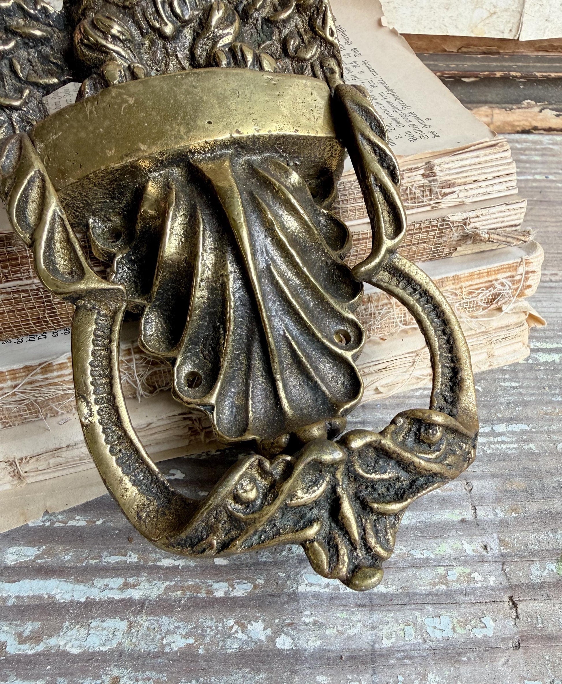 Antique Brass Eagle Door Knocker Federal Americana Vintage Hardware