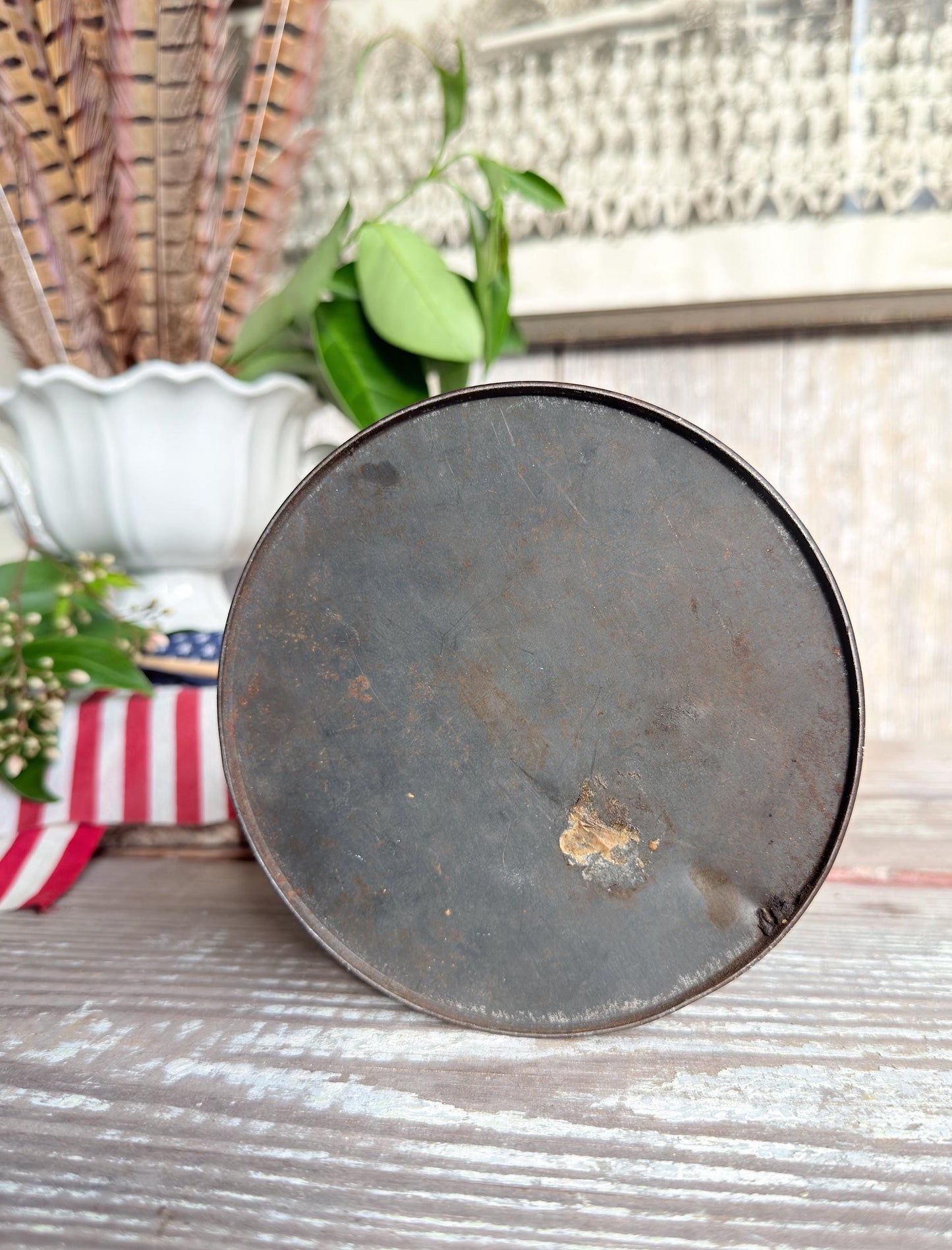 Vintage Washington Tobacco Tin Americana Patriotic Decor Farmhouee Decor