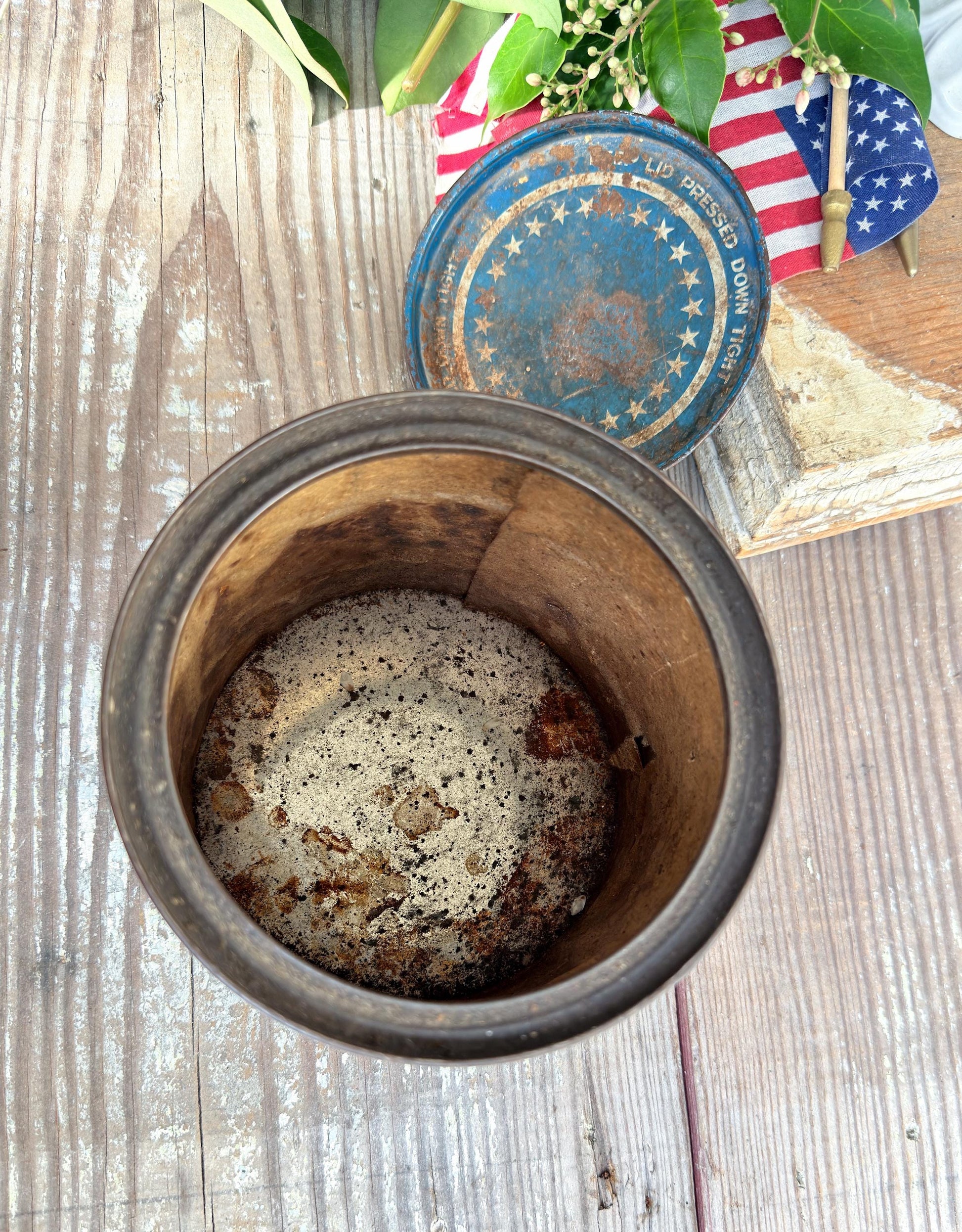 Vintage Washington Tobacco Tin Americana Patriotic Decor Farmhouee Decor