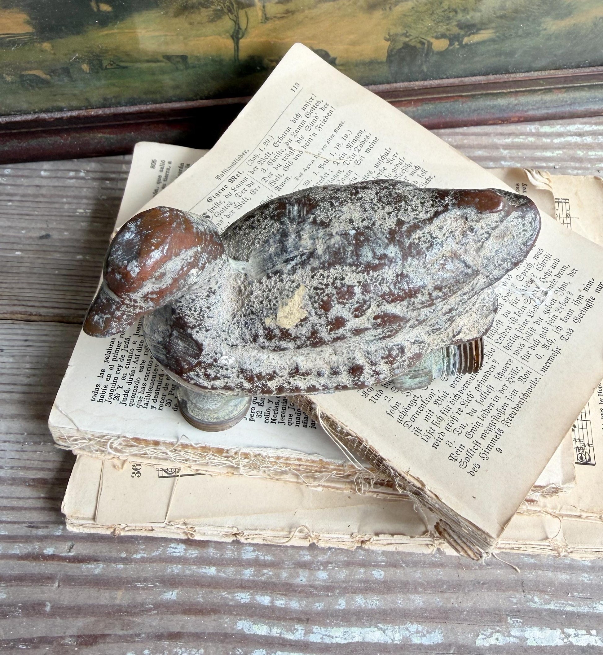 Vintage Cast Iron Duck Faucet, Primitive Garden Spigot Decor