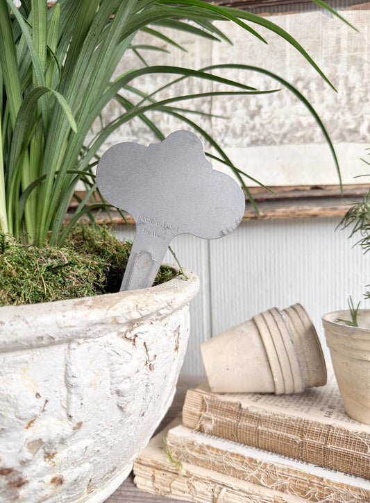 Plant Marker Stake, Metal Garden Label, Cottage Decor Wren Botanical