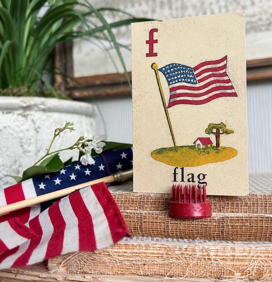 FLAG Flash Card Vintage Americana Decor Patriotic Fourth July Party