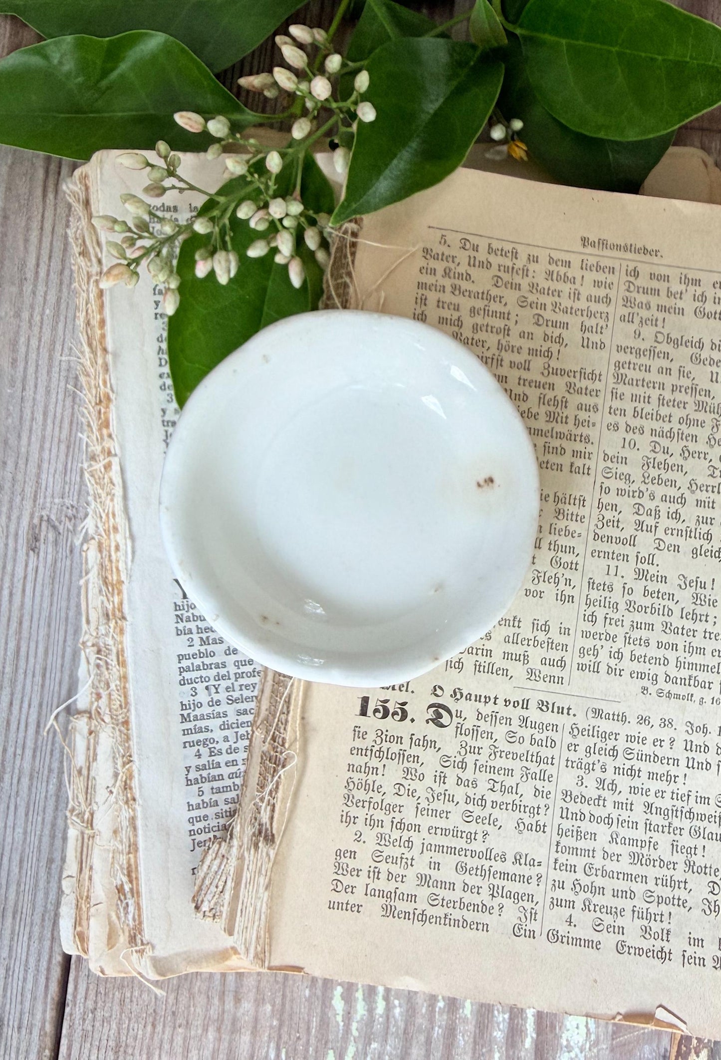 Antique White Ironstone Butter Pat Farmhouse Decor MADDOCK