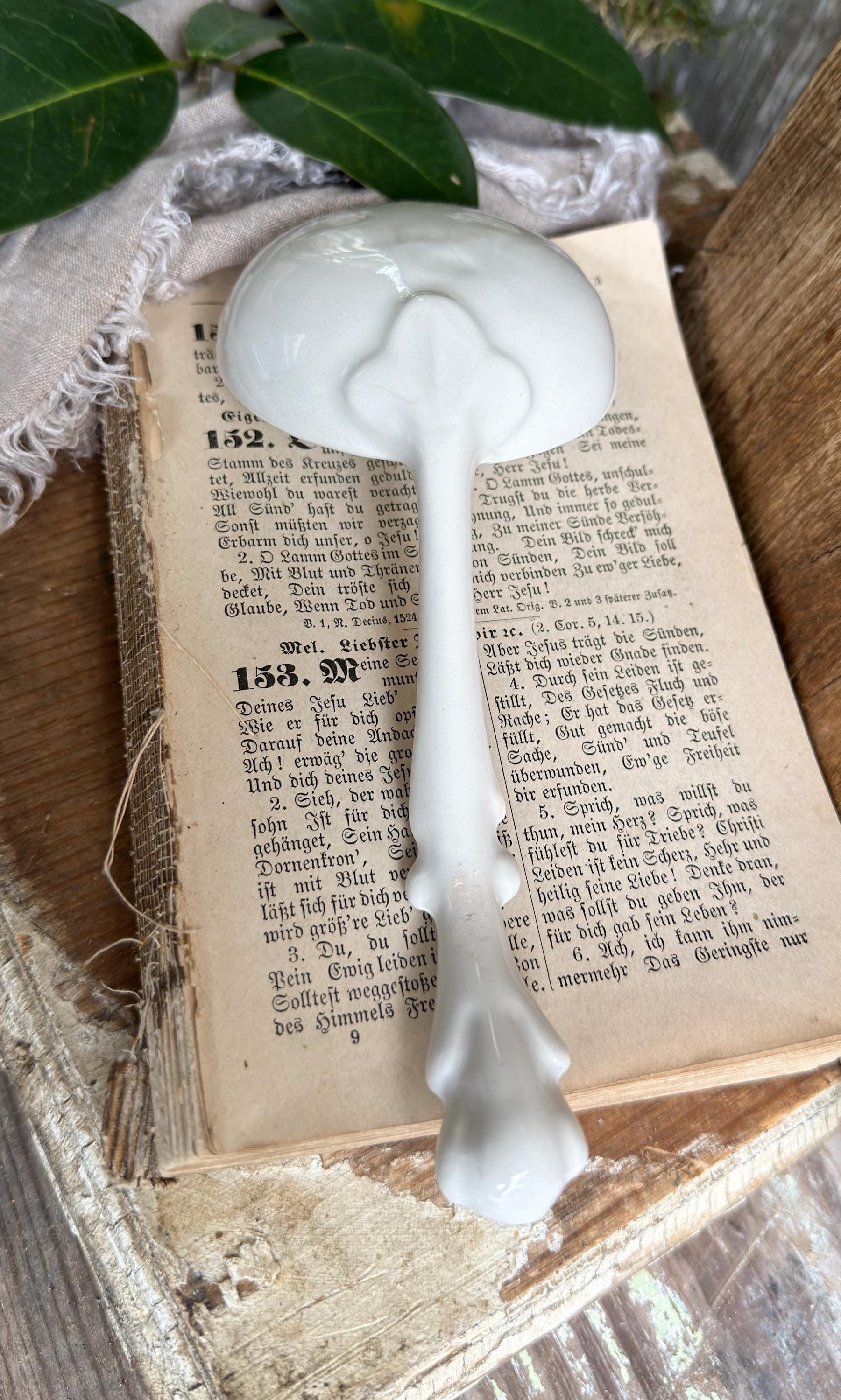 Antique White Ironstone Ladle Spoon Farmhouse Decor Kitchen Primitive
