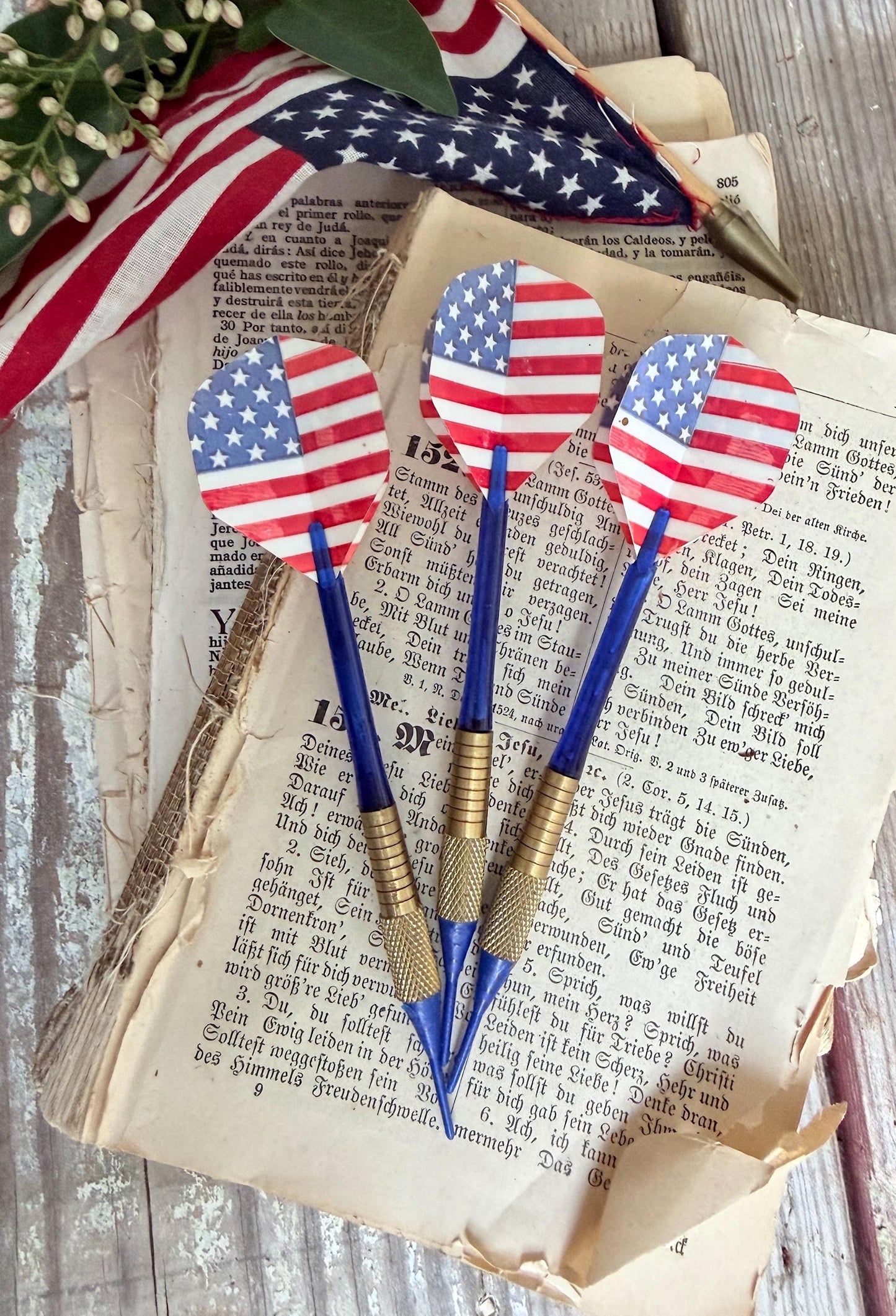 Vintage AMERICAN FLAG Dart Metal Americana Industrial Salvage Decor