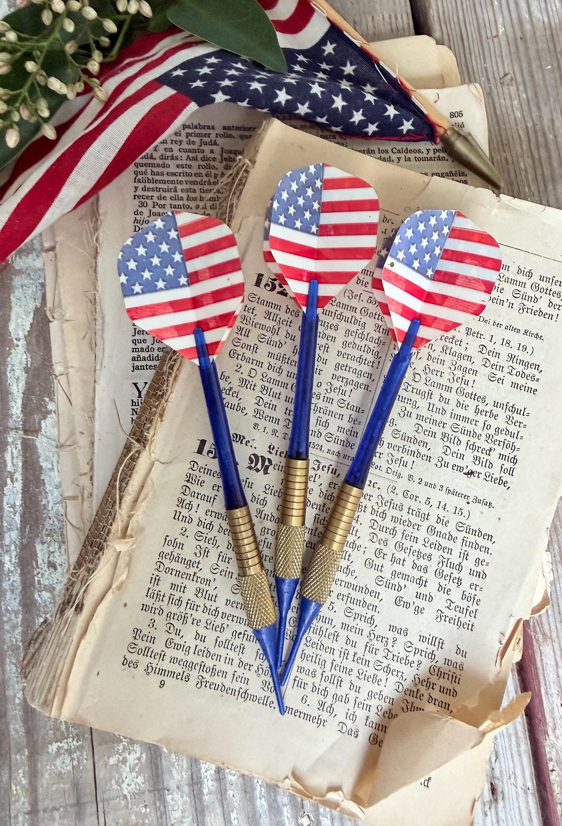 Vintage AMERICAN FLAG Dart Metal Americana Industrial Salvage Decor