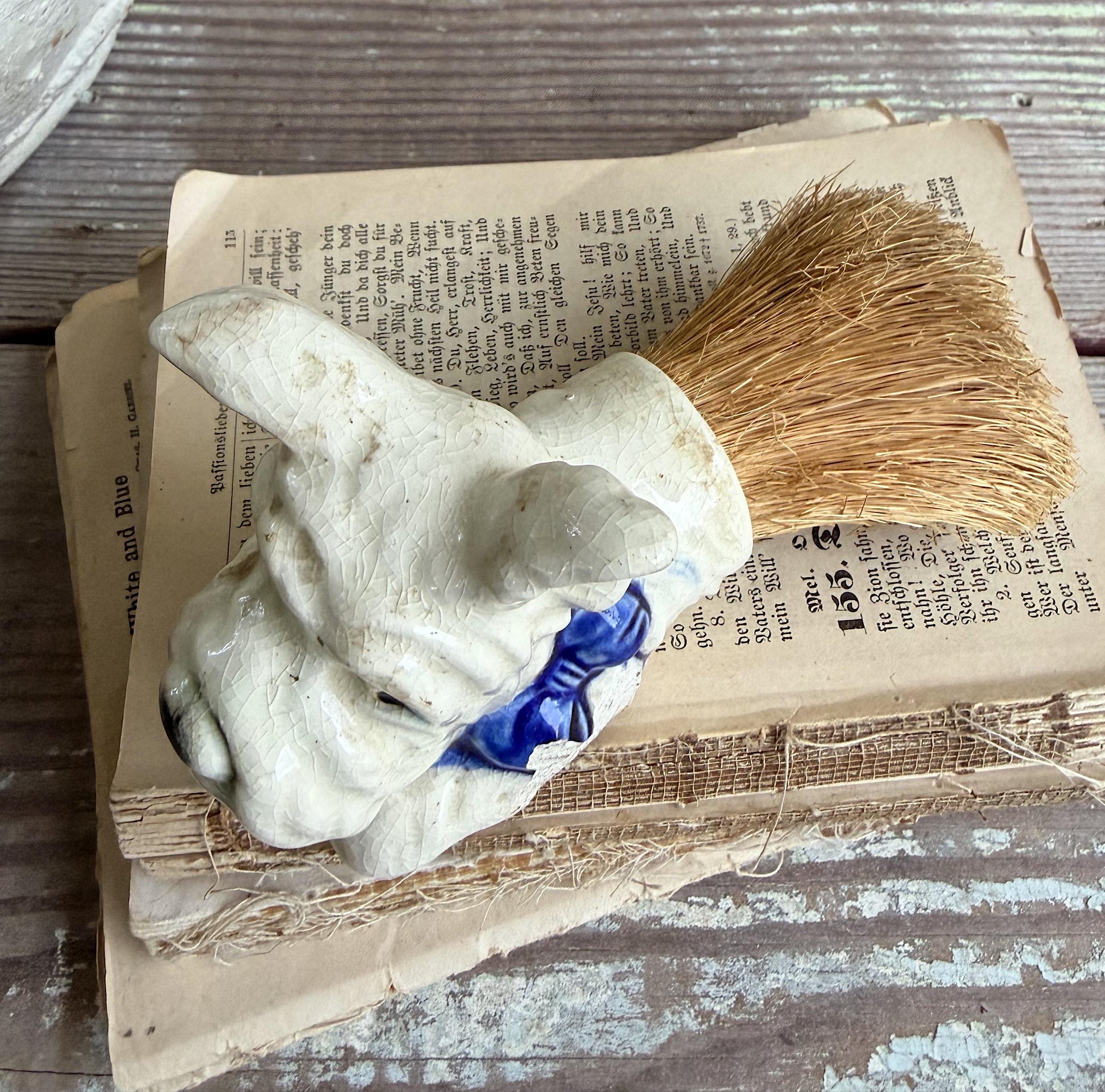 Vintage Scottie Dog Crumb Brush Ceramic Japan Farmhouse Cottage Decor