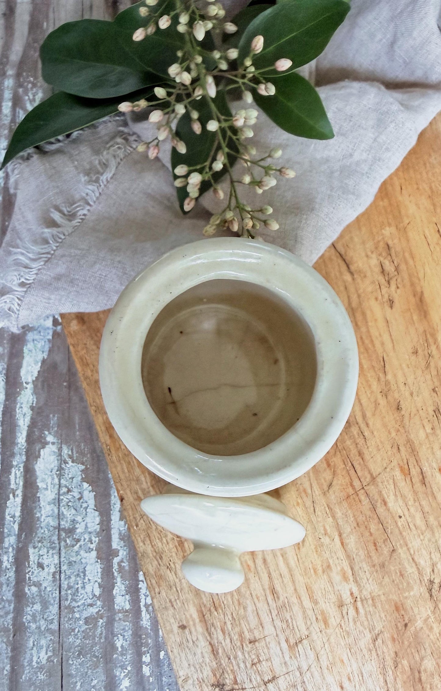Ironstone Sugar Jar Canister Vintage Crock Farmhouse Kitchen