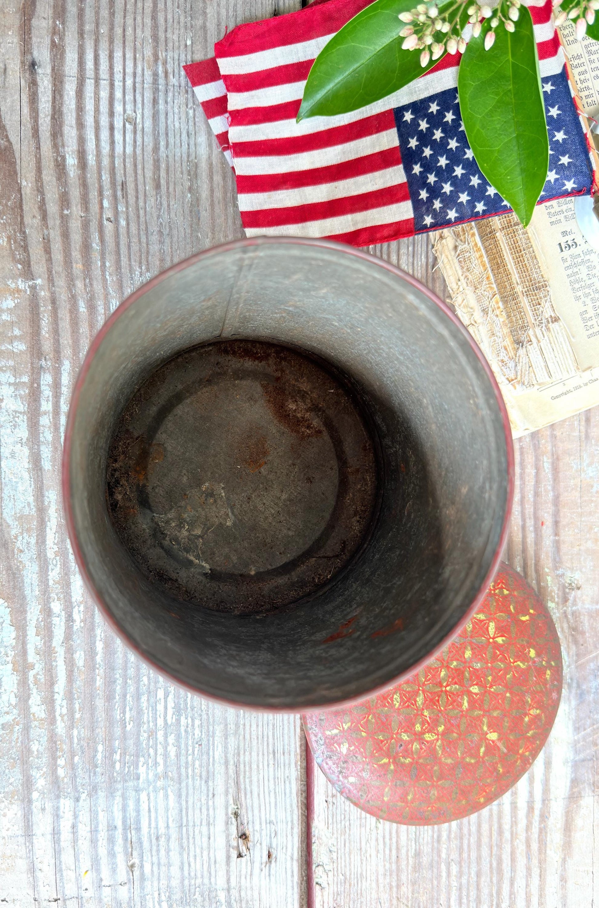 Antique Washington Tobacco Tin Americana Advertising Patriotic Farmhouee Decor
