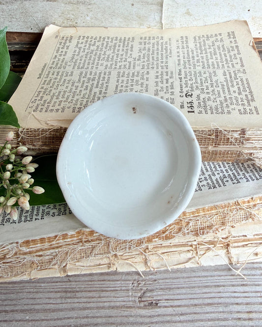 Antique White Ironstone Butter Pat Farmhouse Decor MADDOCK