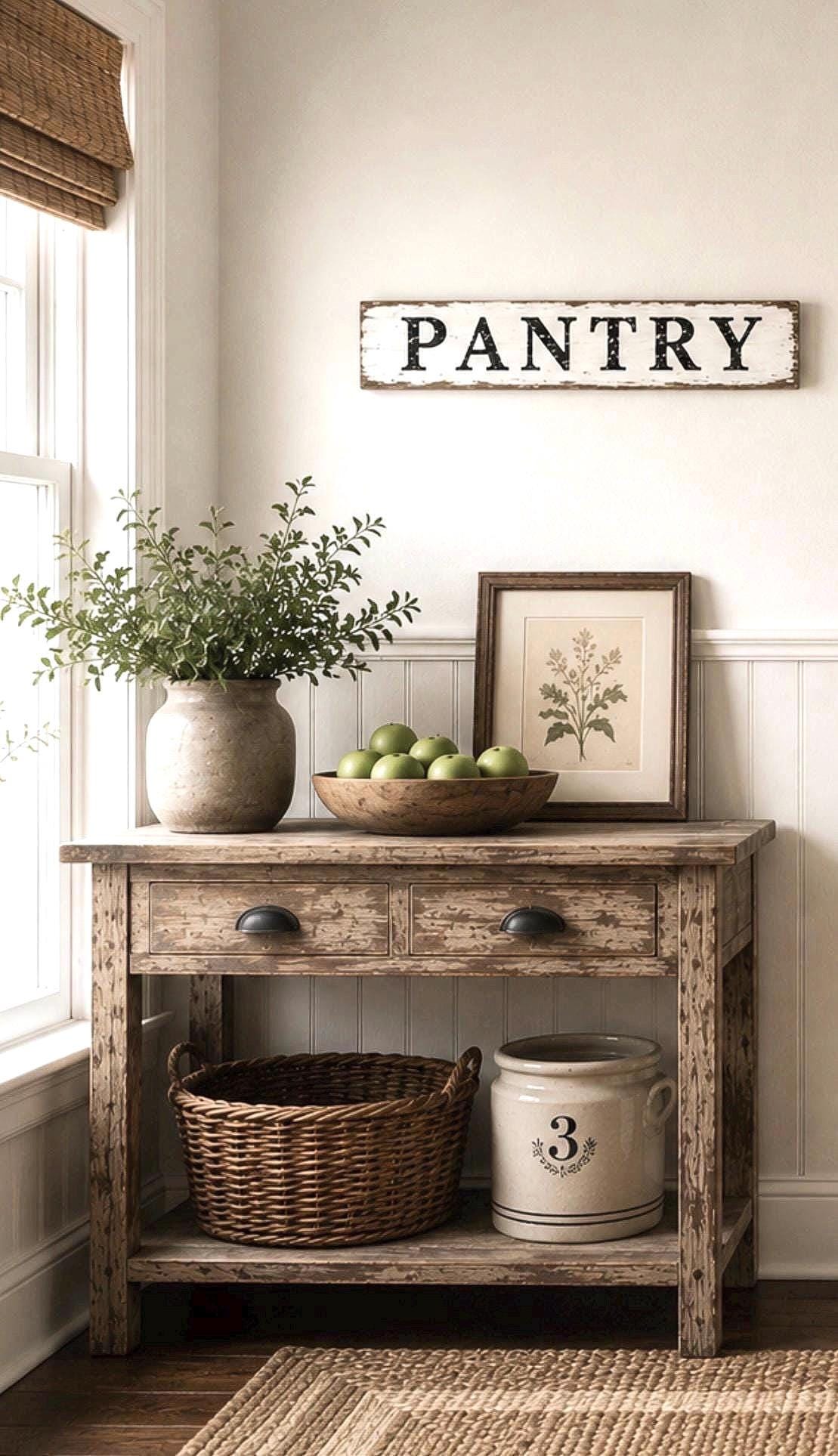 PANTRY Sign Handmade Salvaged Wood Farmhouse Decor Chippy White Paint Primitive Architectural Painted Rustic