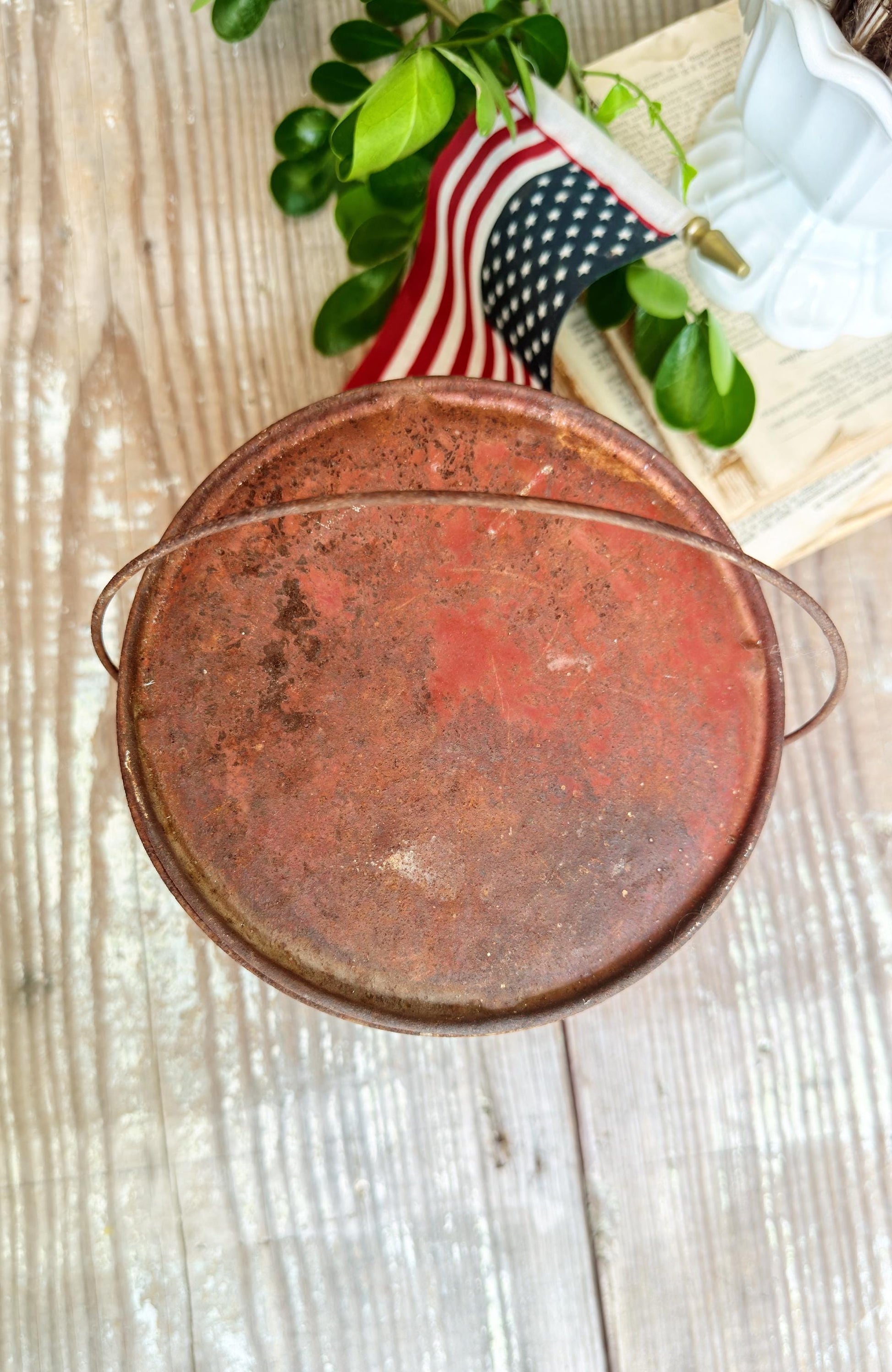 Vintage Falters Purity Lard Tin Pail 4 Pound Americana Advertising Farmhouse