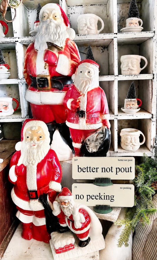 Christmas SAYINGS Flash Cards LARGE Vintage Inspired Flashcard Set Of 8 Farmhouse Decor Holiday Primitive Retro Christmas
