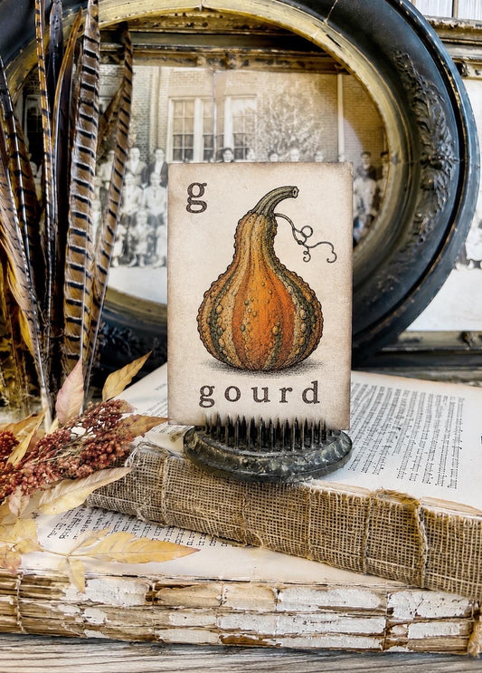 GOURD Flash Card Vintage Farmhouse Fall Halloween Autumn Decor Party