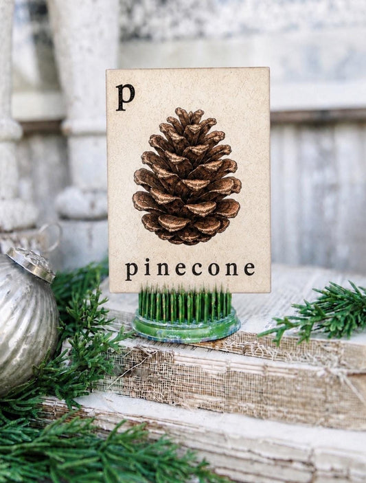 PINECONE Flash Card Vintage Christmas Farmhouse Decor Party