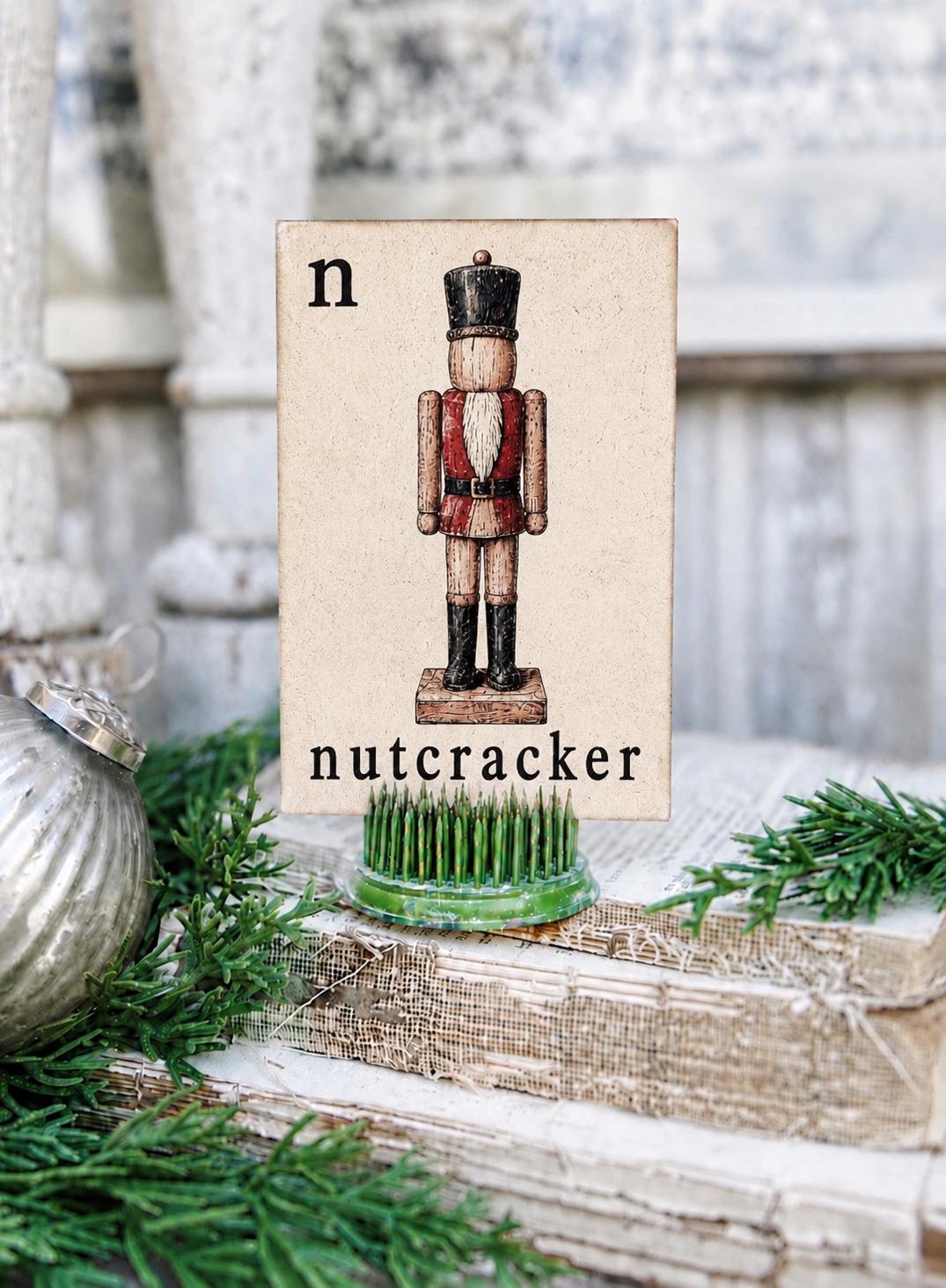 NUTCRACKER Flash Card Vintage Christmas Farmhouse Decor Party