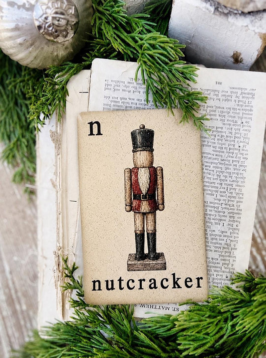 NUTCRACKER Flash Card Vintage Christmas Farmhouse Decor Party
