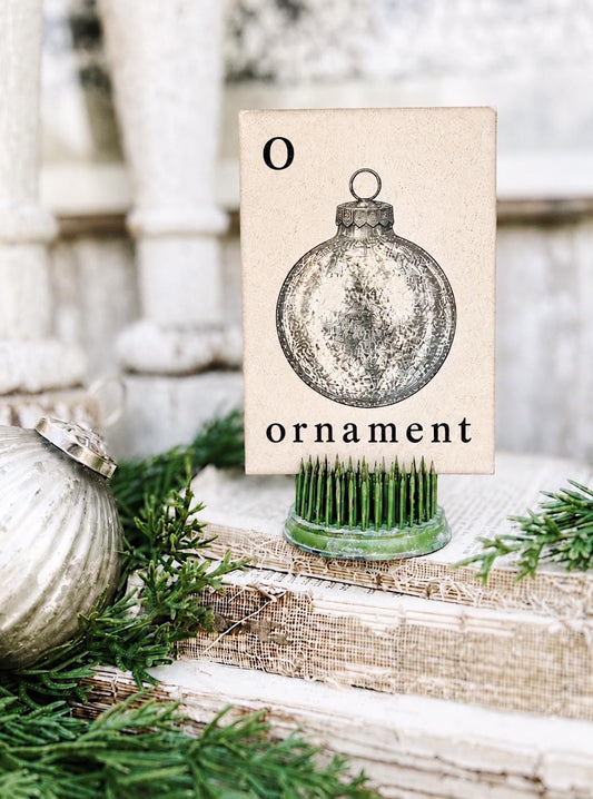 ORNAMENT Flash Card Vintage Christmas Farmhouse Decor Party