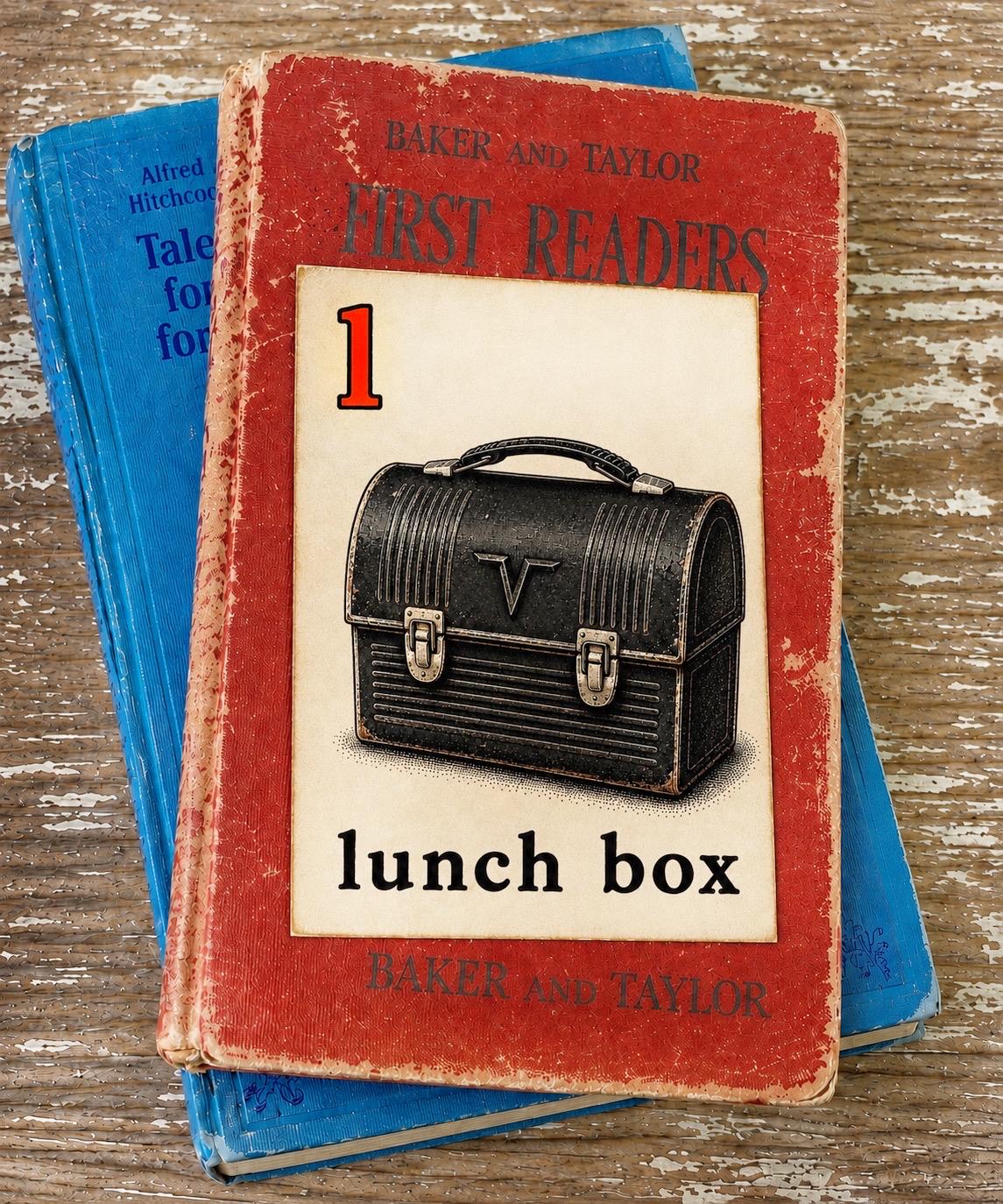 LUNCH BOX School Flash Card Vintage Illustration Classroom Schoolhouse Decor