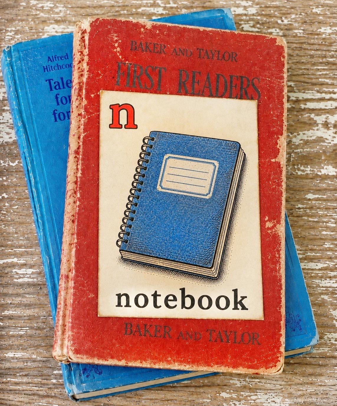 NOTEBOOK School Flash Card Vintage Illustration Classroom Schoolhouse Decor