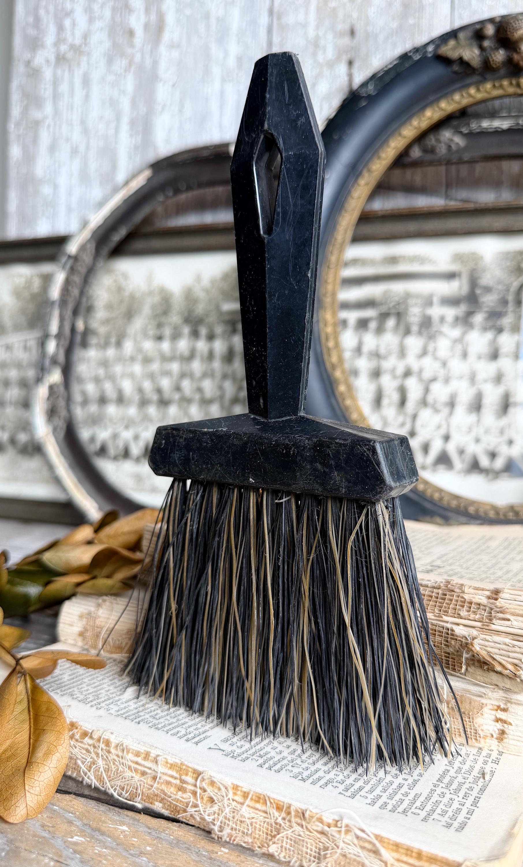 Vintage Whisk Broom Black Handle Straw Brush Primitive Farmhouse Decor
