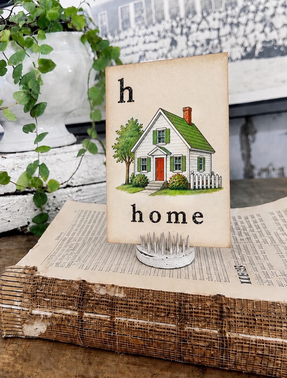HOME Flash Card Vintage Family House Farmhouse Decor Party