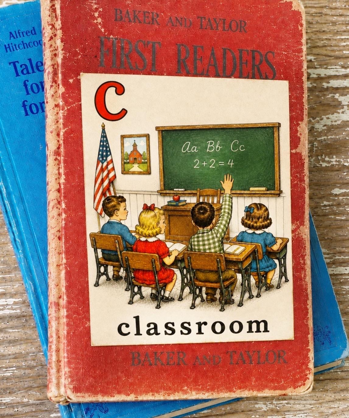 CLASSROOM School Flash Card Vintage Illustration Classroom Schoolhouse Decor