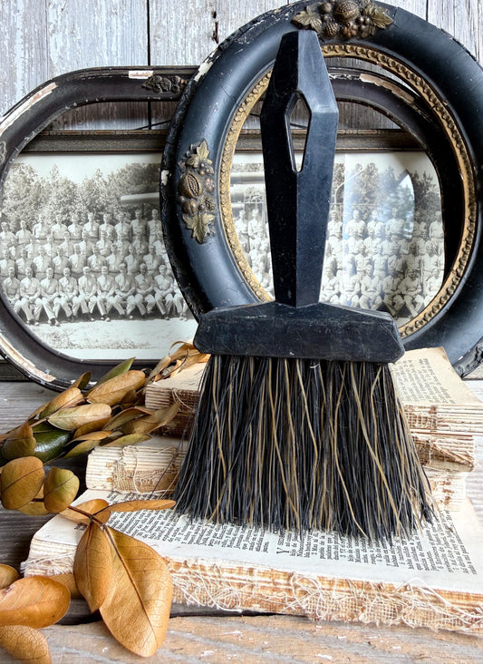 Vintage Whisk Broom Black Handle Straw Brush Primitive Farmhouse Decor