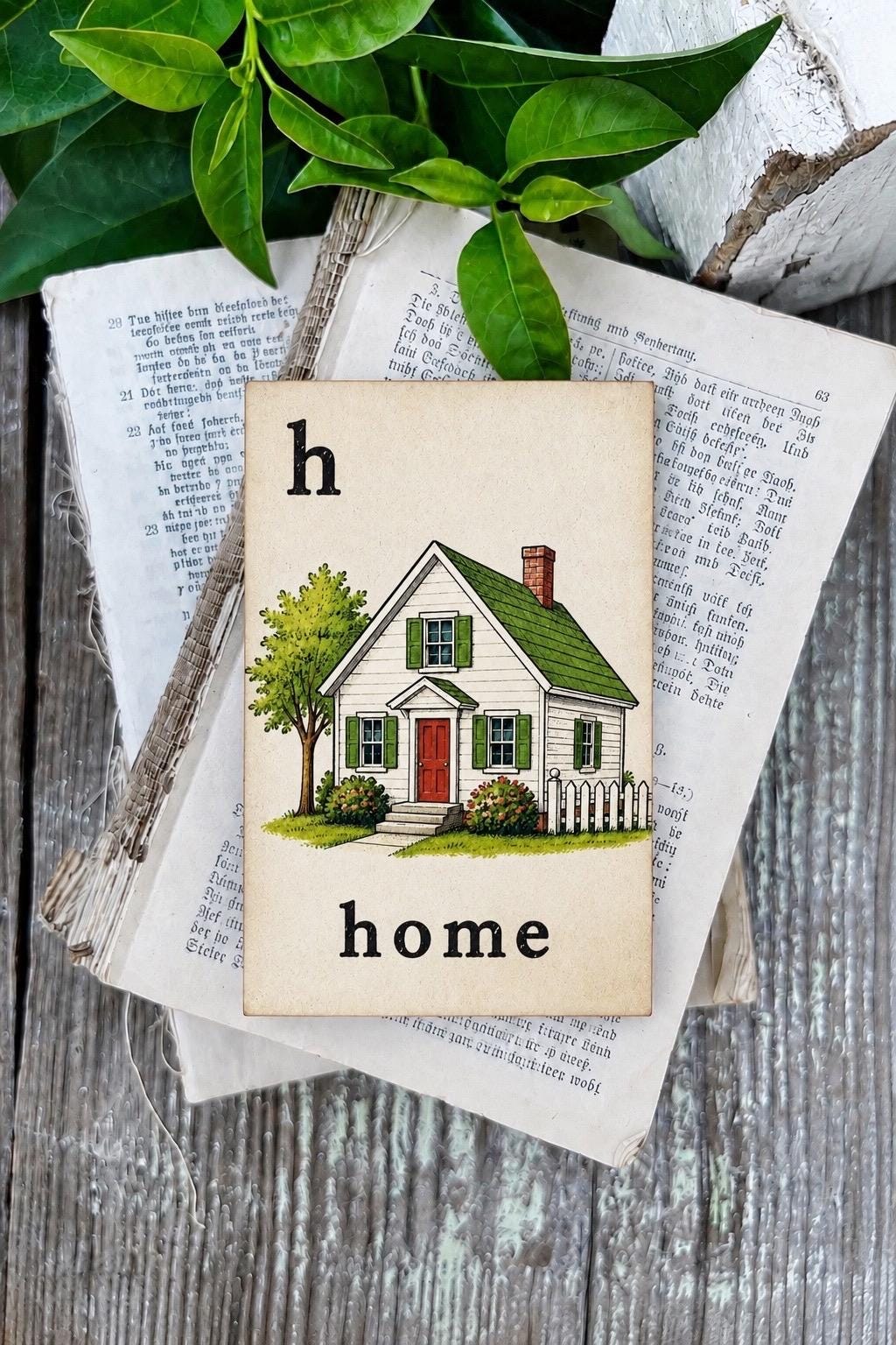HOME Flash Card Vintage Family House Farmhouse Decor Party