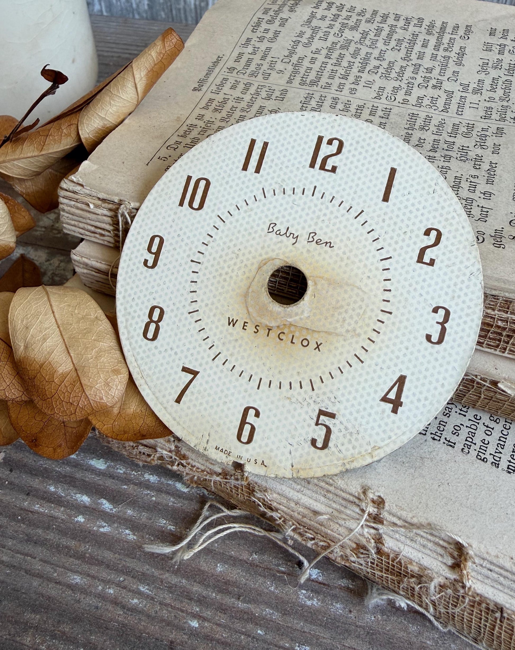 Vintage Baby Ben Clock Dial Metal Farmhouse Decor Industrial Salvage