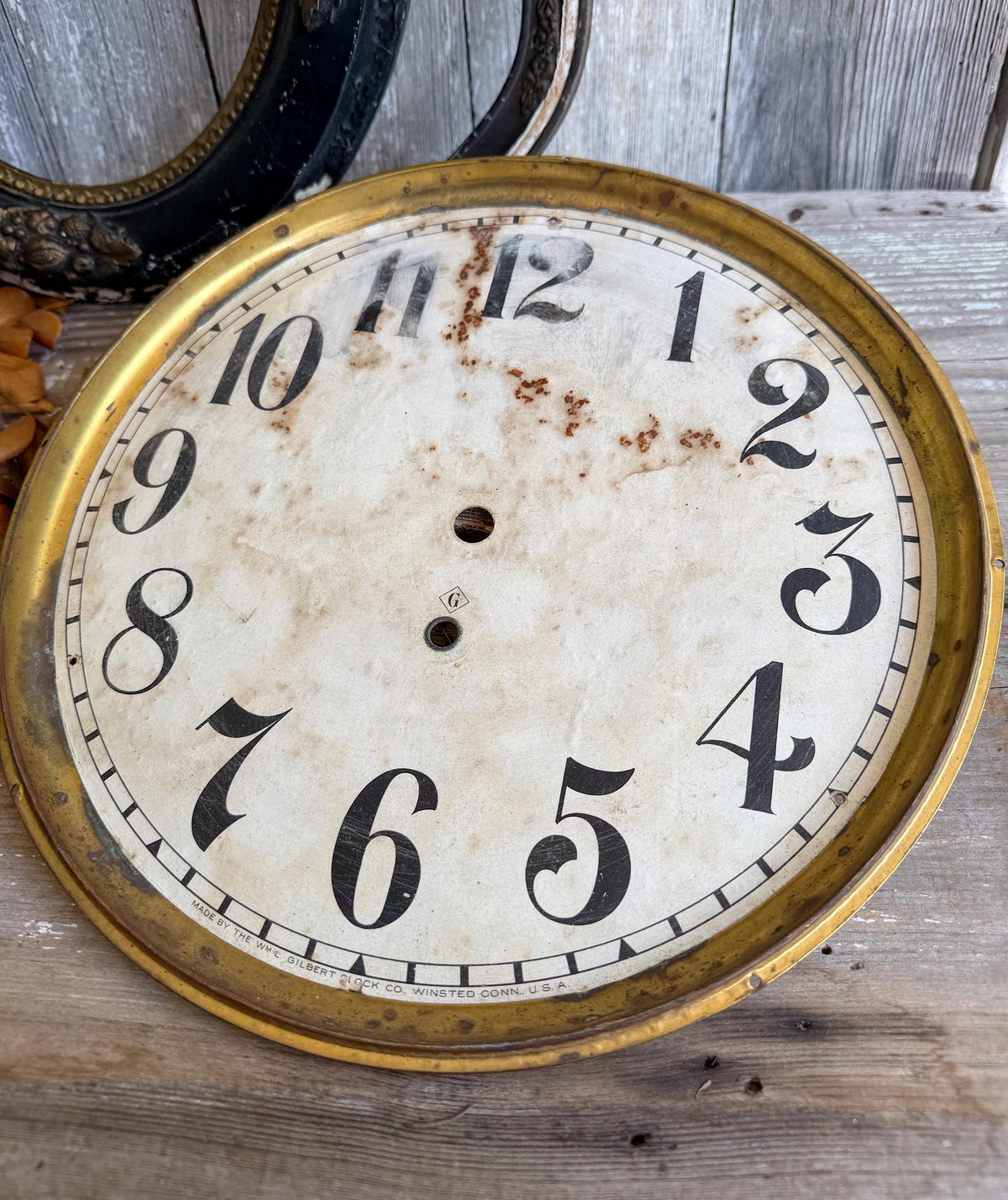 Antique Clock Face Dial Farmhouse Decor Industrial Salvage Gilbert Co