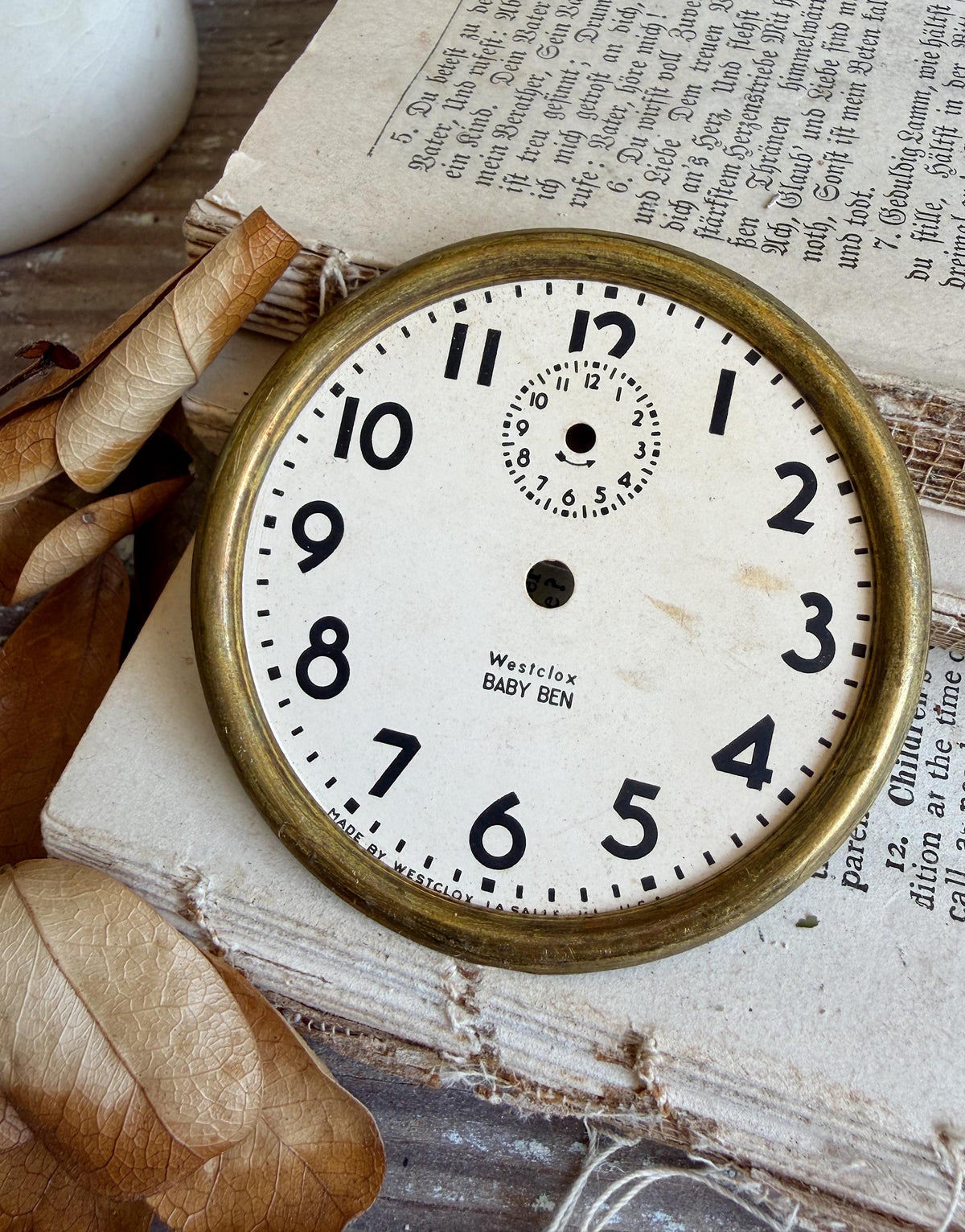 Vintage Baby Ben Clock Dial Metal Farmhouse Decor Industrial Salvage