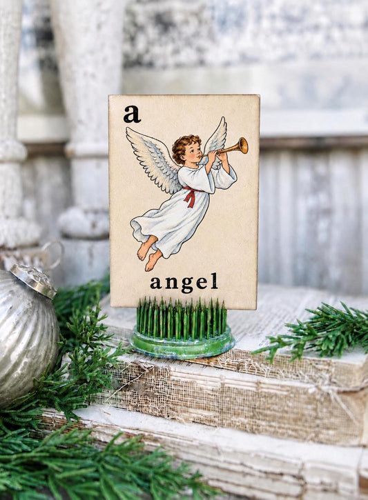 ANGEL Flash Card Vintage Christmas Farmhouse Decor Party