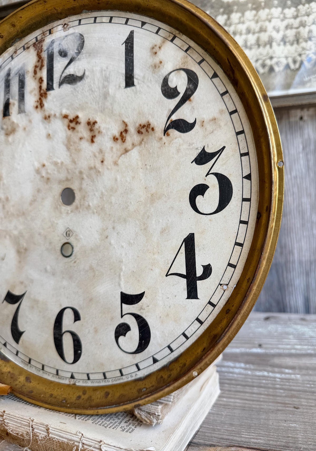 Antique Clock Face Dial Farmhouse Decor Industrial Salvage Gilbert Co