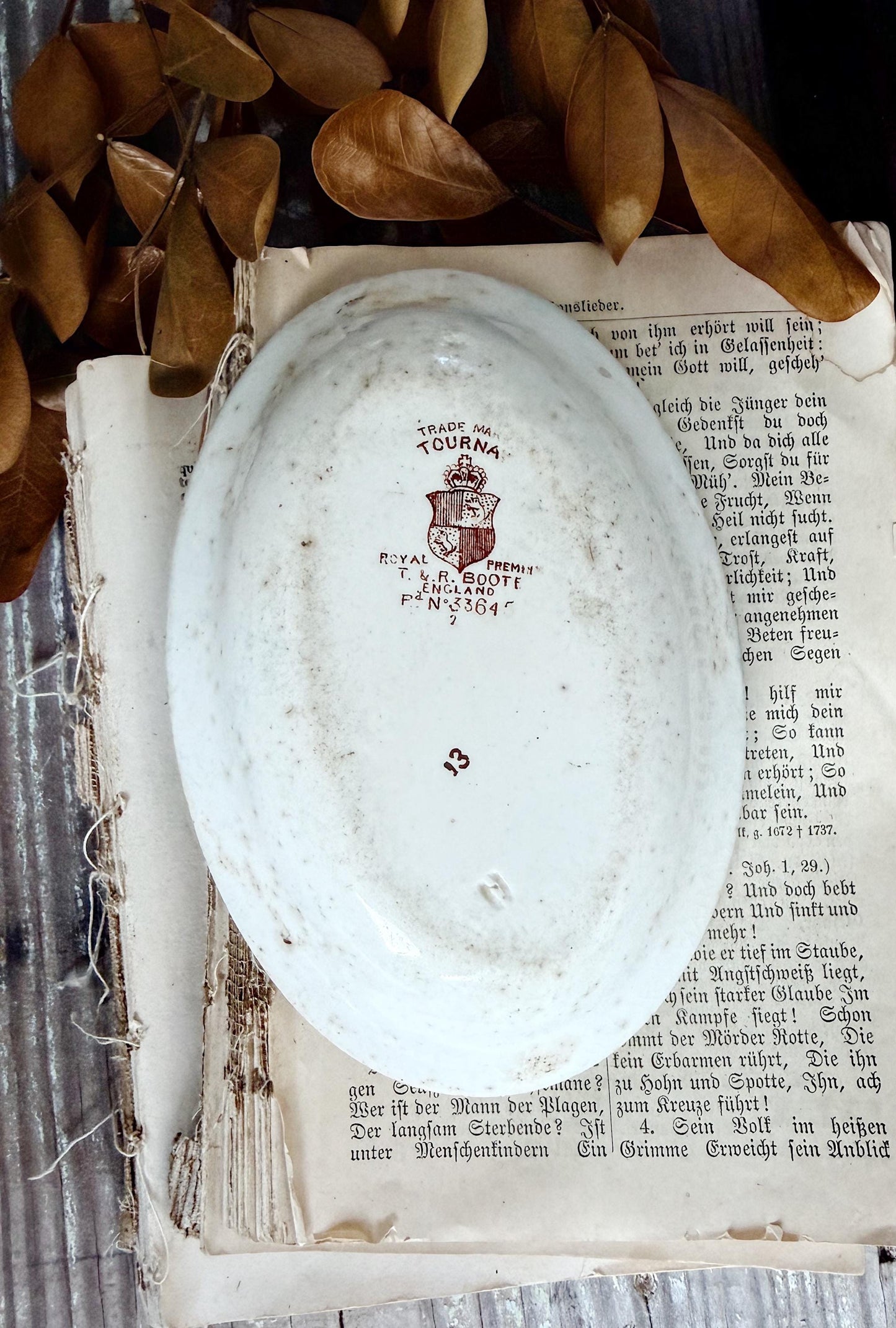 Antique T&R Boote Brown Transferware Soap Dish Ironstone Oval Staffordshire