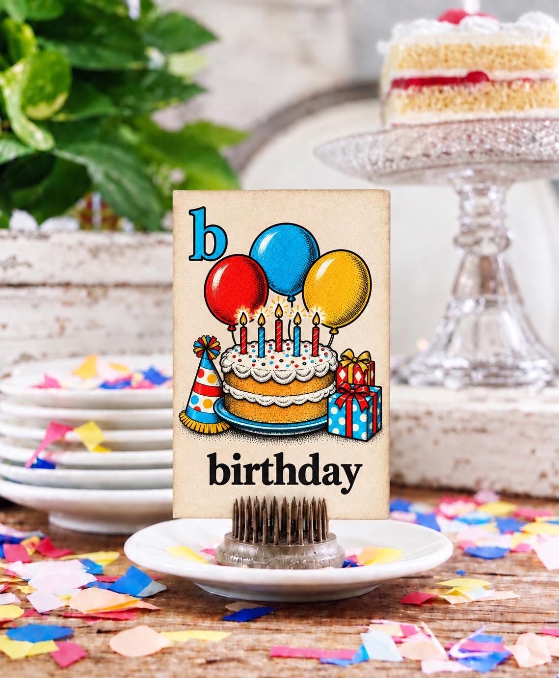 BIRTHDAY Flash Card Vintage Party Farmhouse Decor