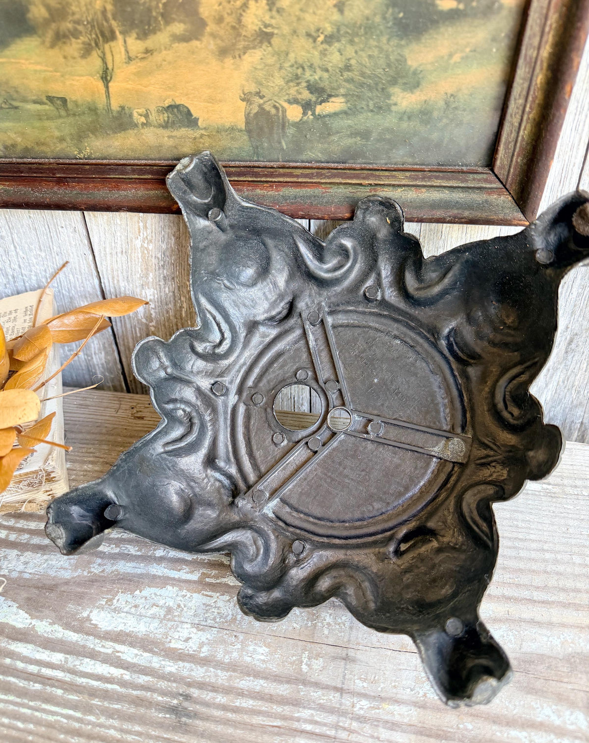 Antique Metal Brass BRASS Ornate Lamp Base Pedestal Light Part Architectural Industrial Salvage Farmhouse Decor