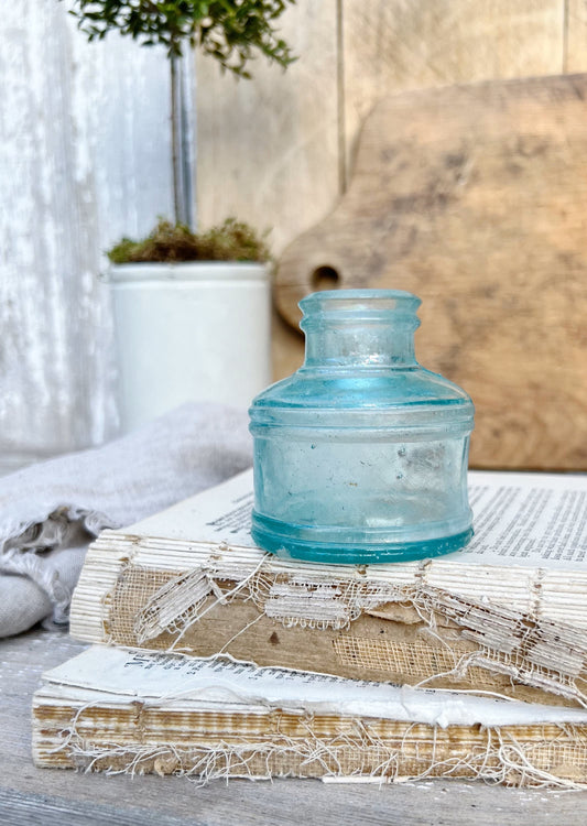 SANFORD Antique Glass Inkwell Bottle