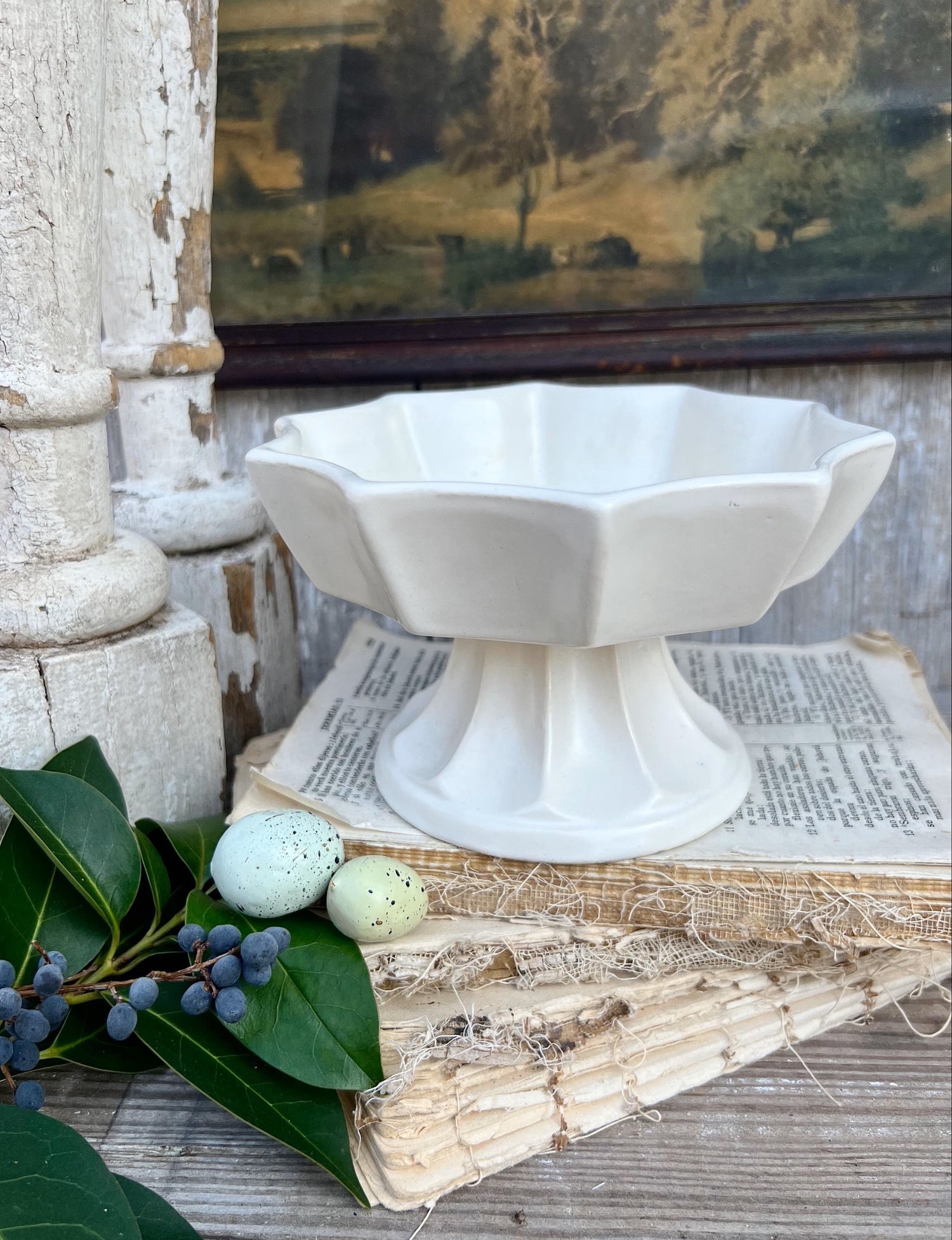 Vintage HULL Compote Pedestal Planter