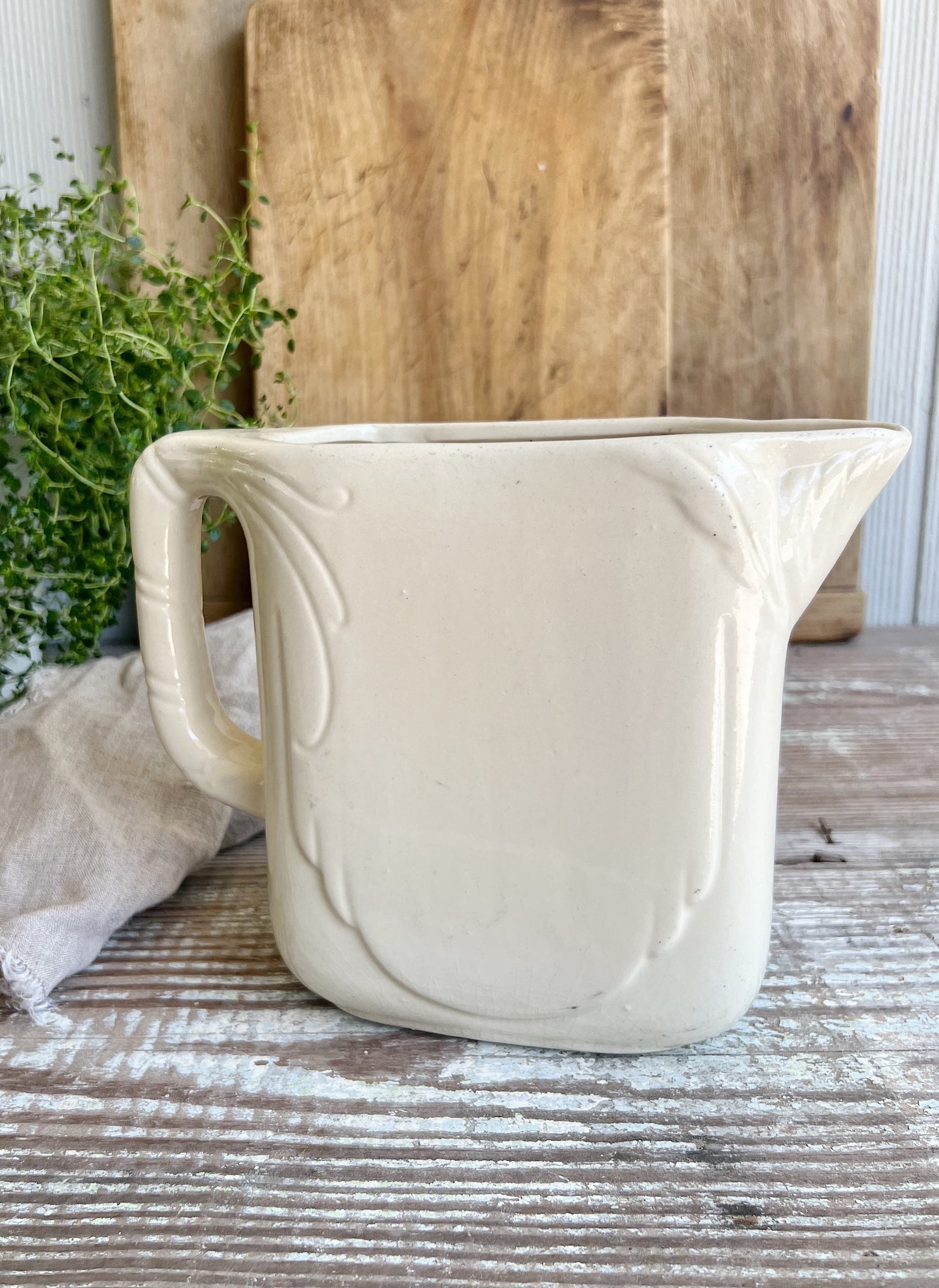 Vintage Strawberry Stoneware Pitcher